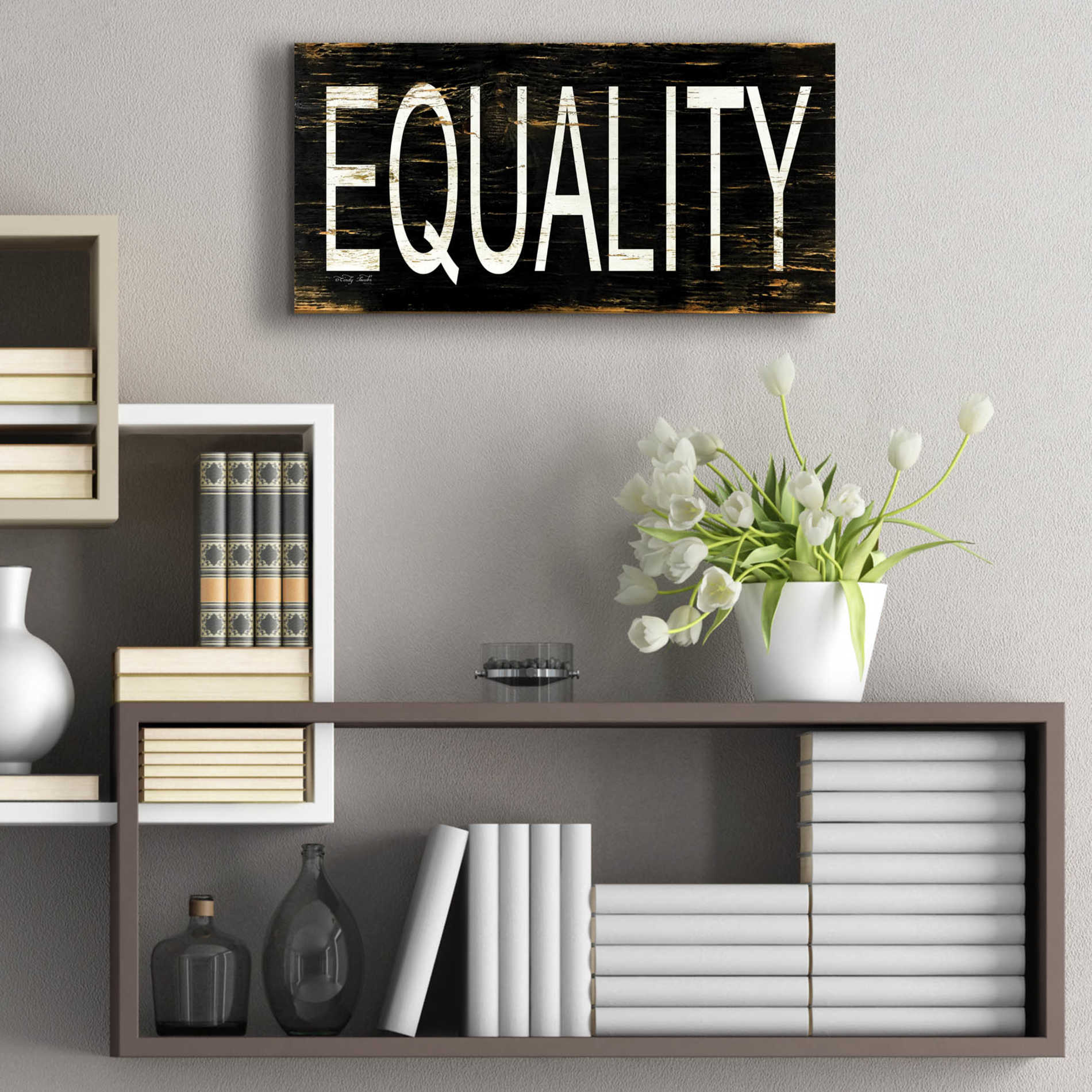 Epic Art 'Equality' by Cindy Jacobs, Acrylic Glass Wall Art,24x12