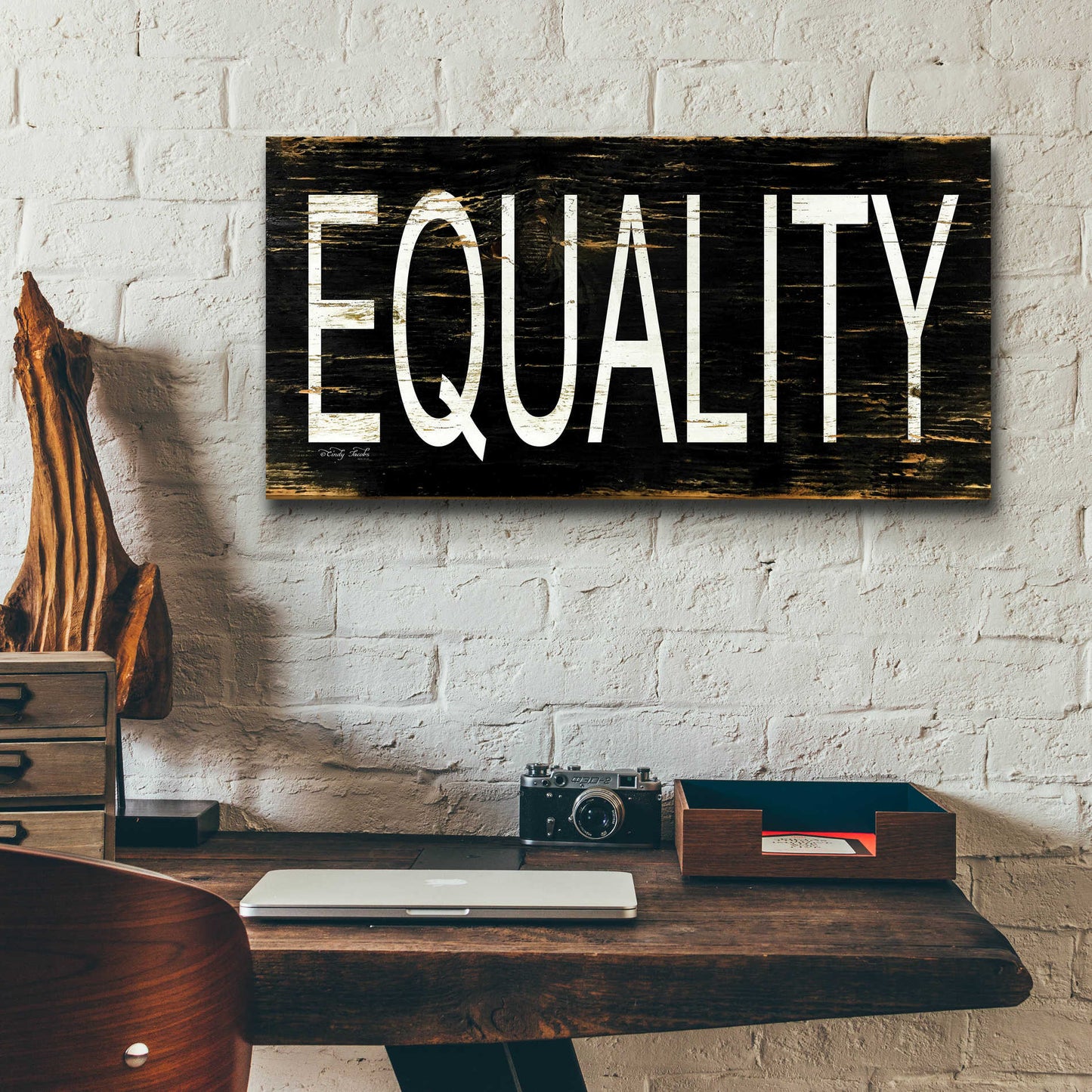 Epic Art 'Equality' by Cindy Jacobs, Acrylic Glass Wall Art,24x12