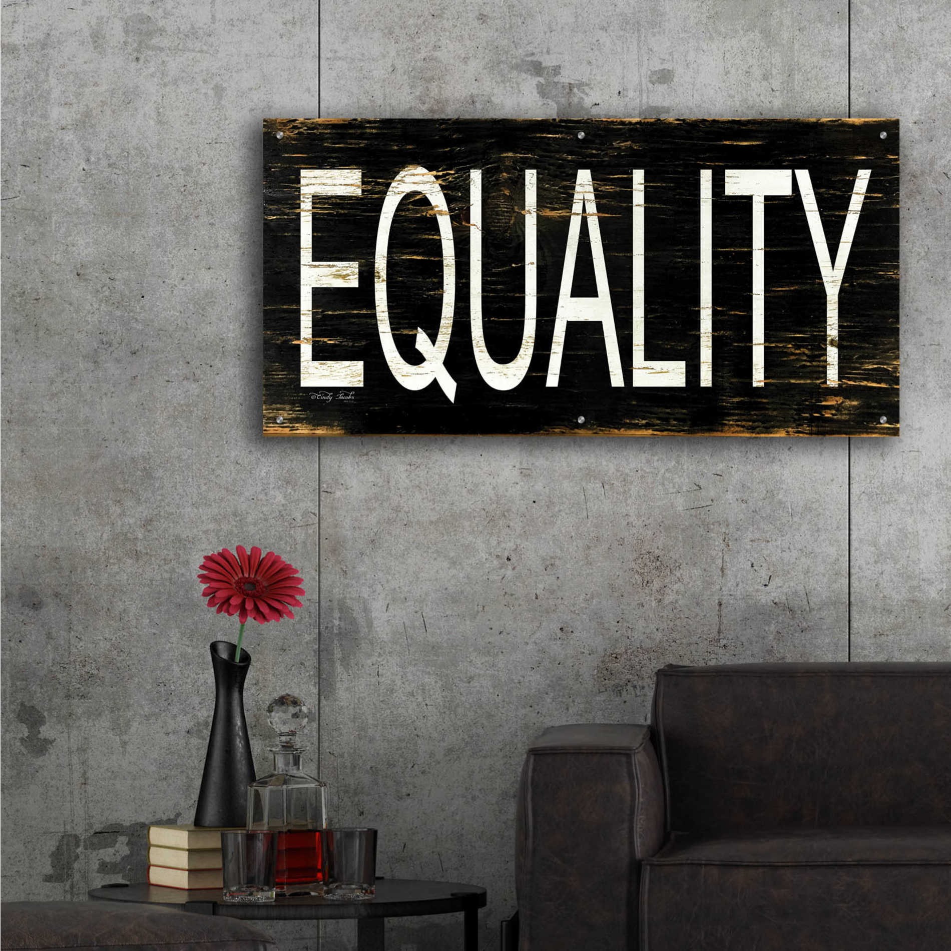 Epic Art 'Equality' by Cindy Jacobs, Acrylic Glass Wall Art,48x24