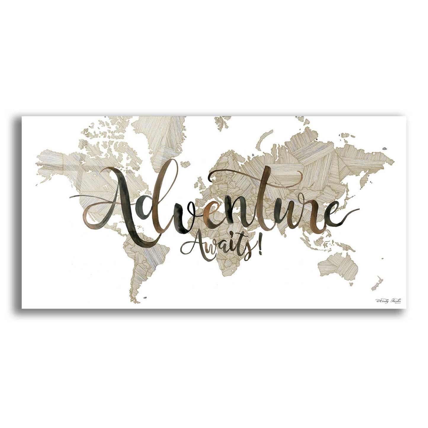 Epic Art 'Adventure Awaits' by Cindy Jacobs, Acrylic Glass Wall Art,24x12