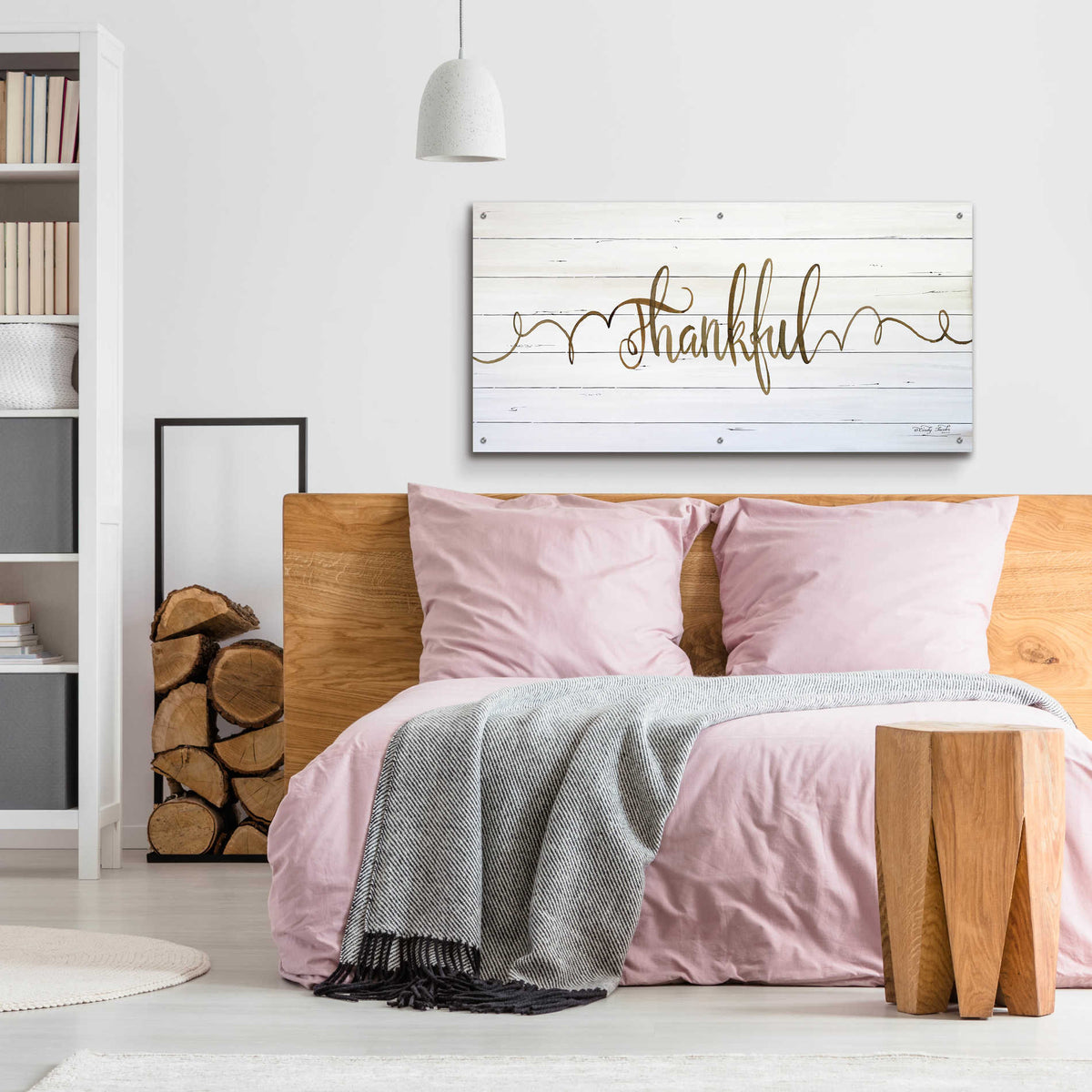 Epic Art 'Thankful' by Cindy Jacobs, Acrylic Glass Wall Art,48x24