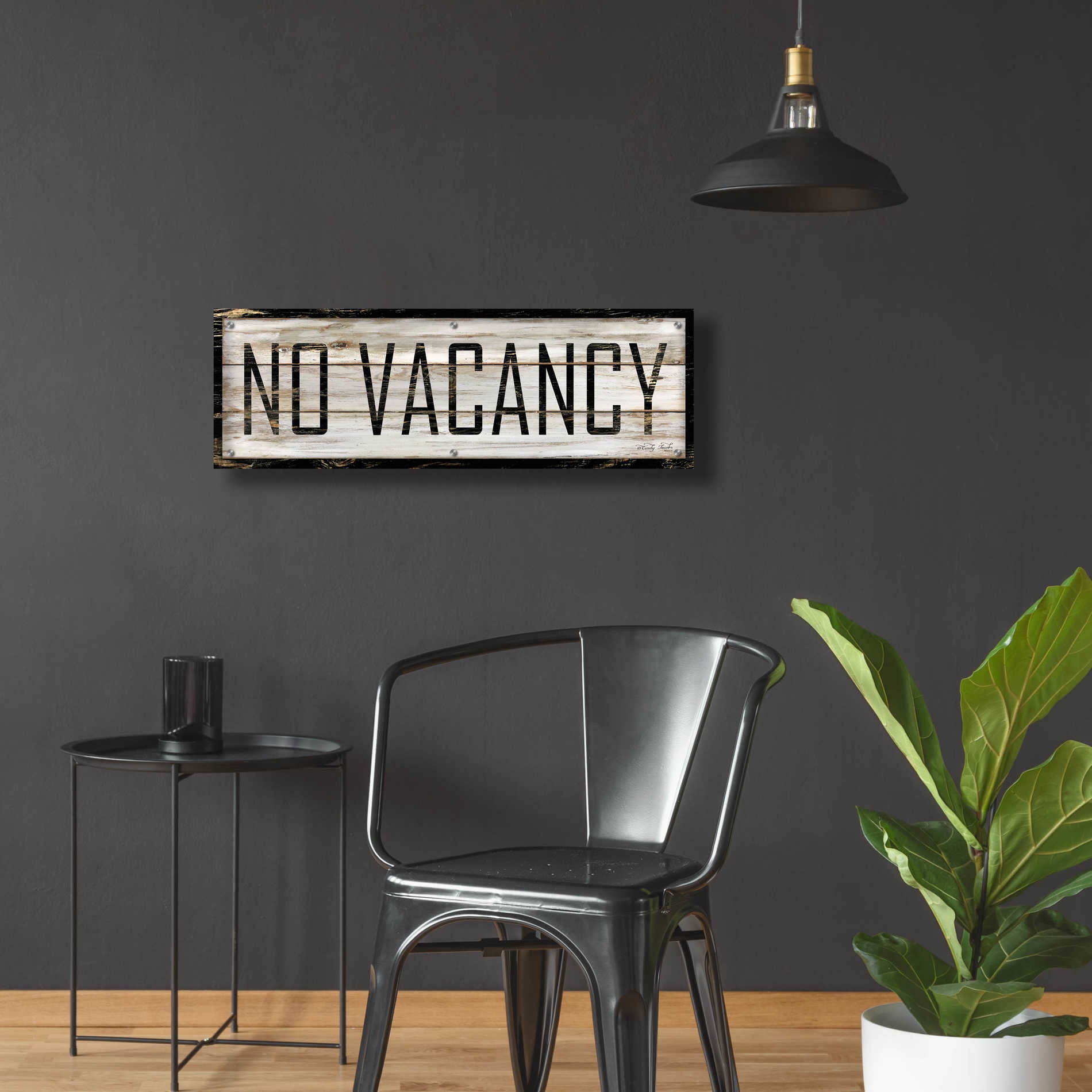 Epic Art 'No Vacancy' by Cindy Jacobs, Acrylic Glass Wall Art,36x12