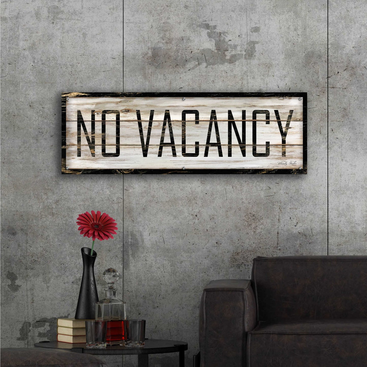 Epic Art 'No Vacancy' by Cindy Jacobs, Acrylic Glass Wall Art,48x16