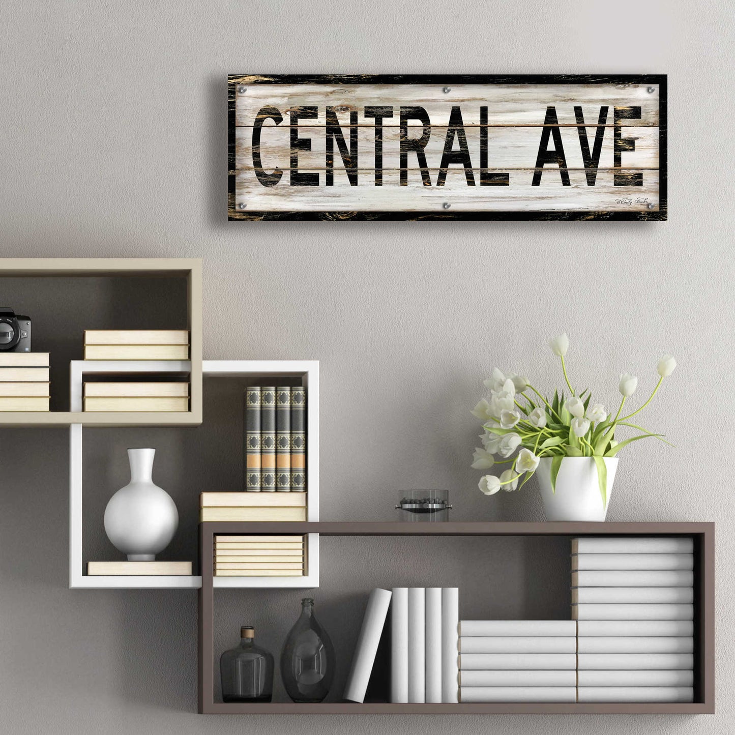 Epic Art 'Central Ave.' by Cindy Jacobs, Acrylic Glass Wall Art,36x12