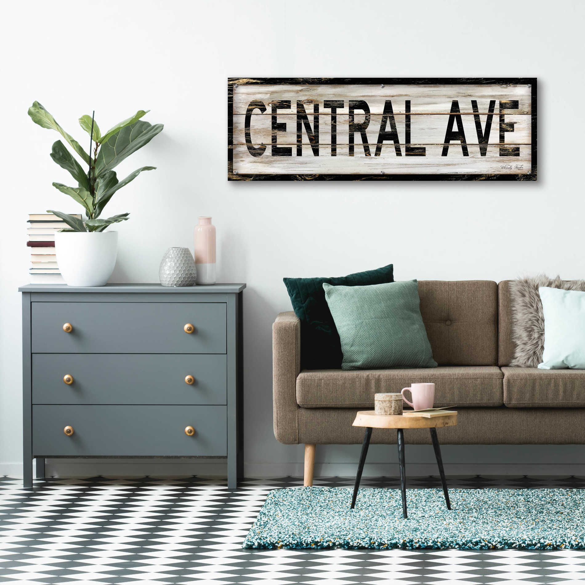 Epic Art 'Central Ave.' by Cindy Jacobs, Acrylic Glass Wall Art,48x16