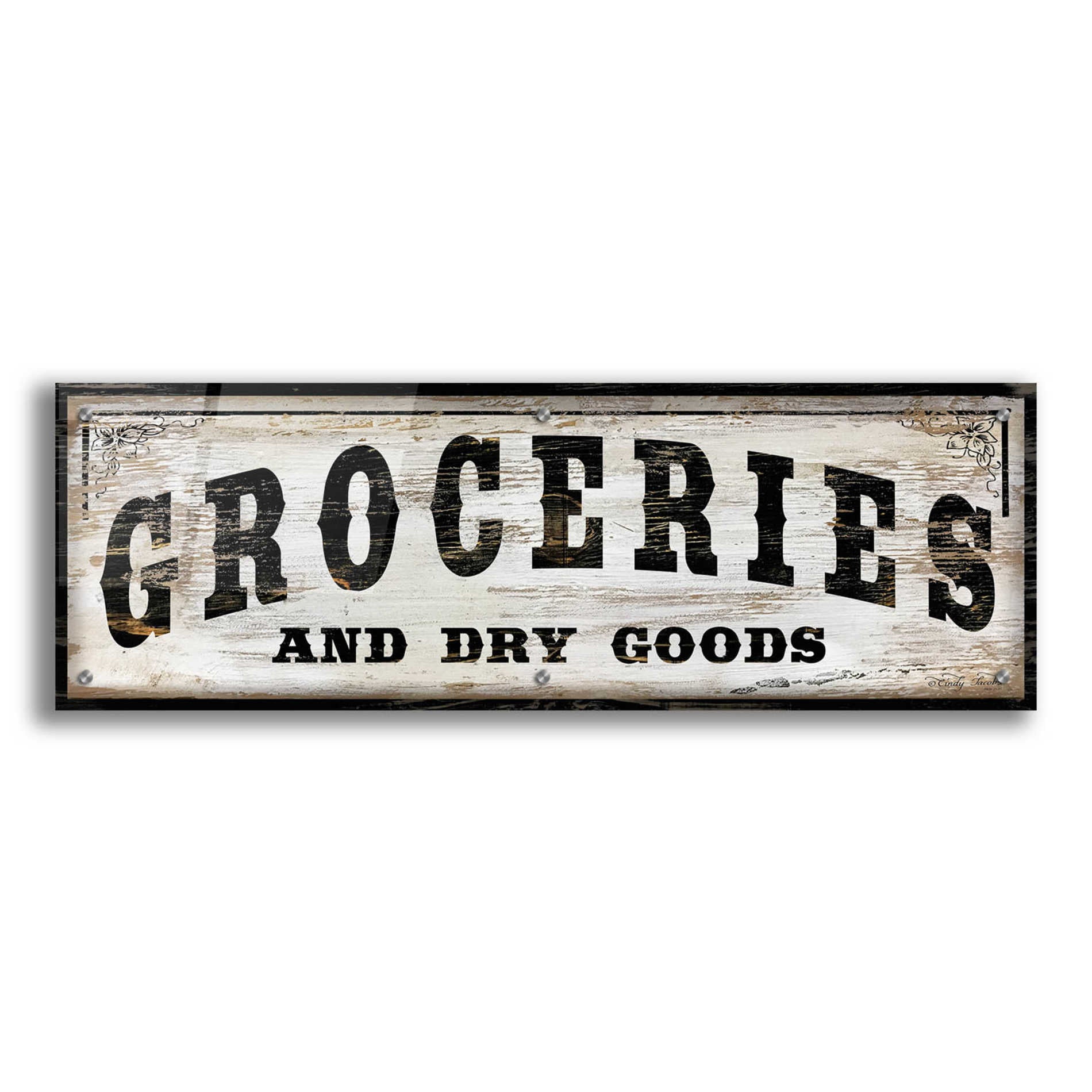 Epic Art 'Groceries and Dry Goods' by Cindy Jacobs, Acrylic Glass Wall Art,36x12