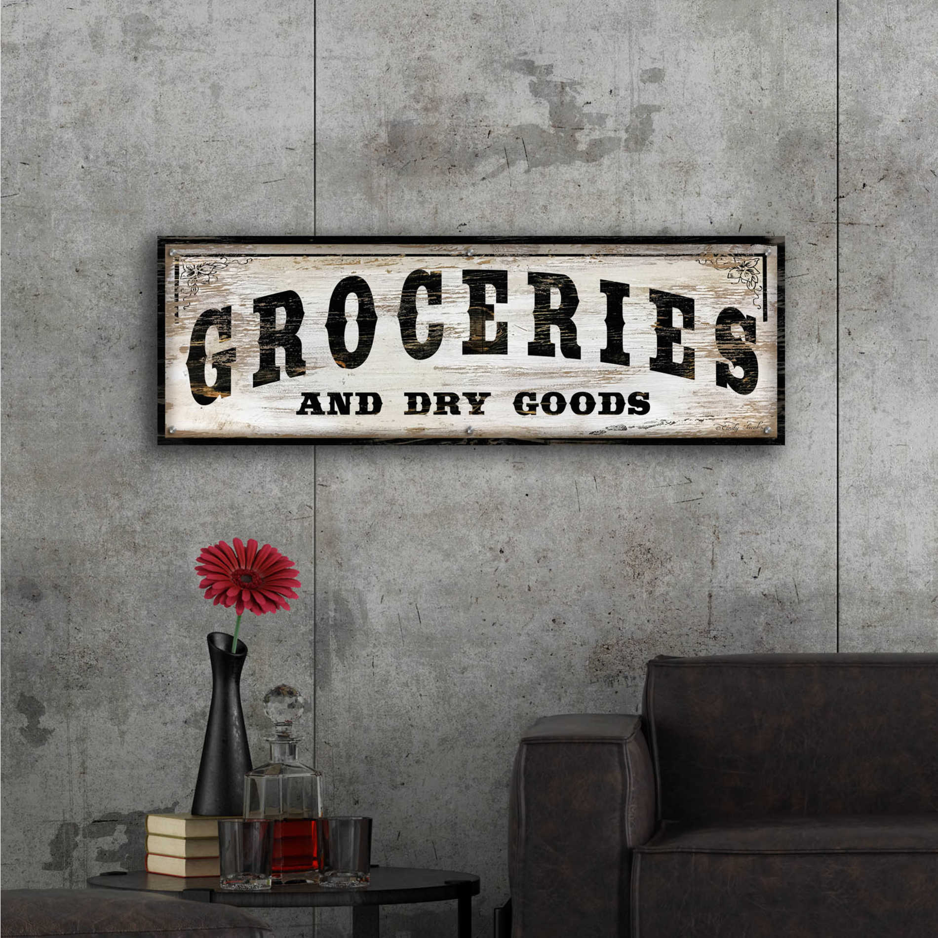 Epic Art 'Groceries and Dry Goods' by Cindy Jacobs, Acrylic Glass Wall Art,48x16