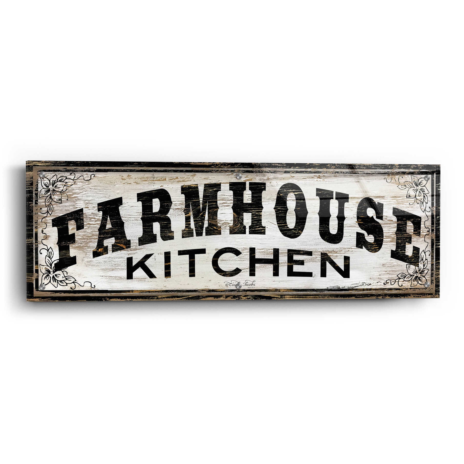 Epic Art 'Farmhouse Kitchen' by Cindy Jacobs, Acrylic Glass Wall Art,36x12