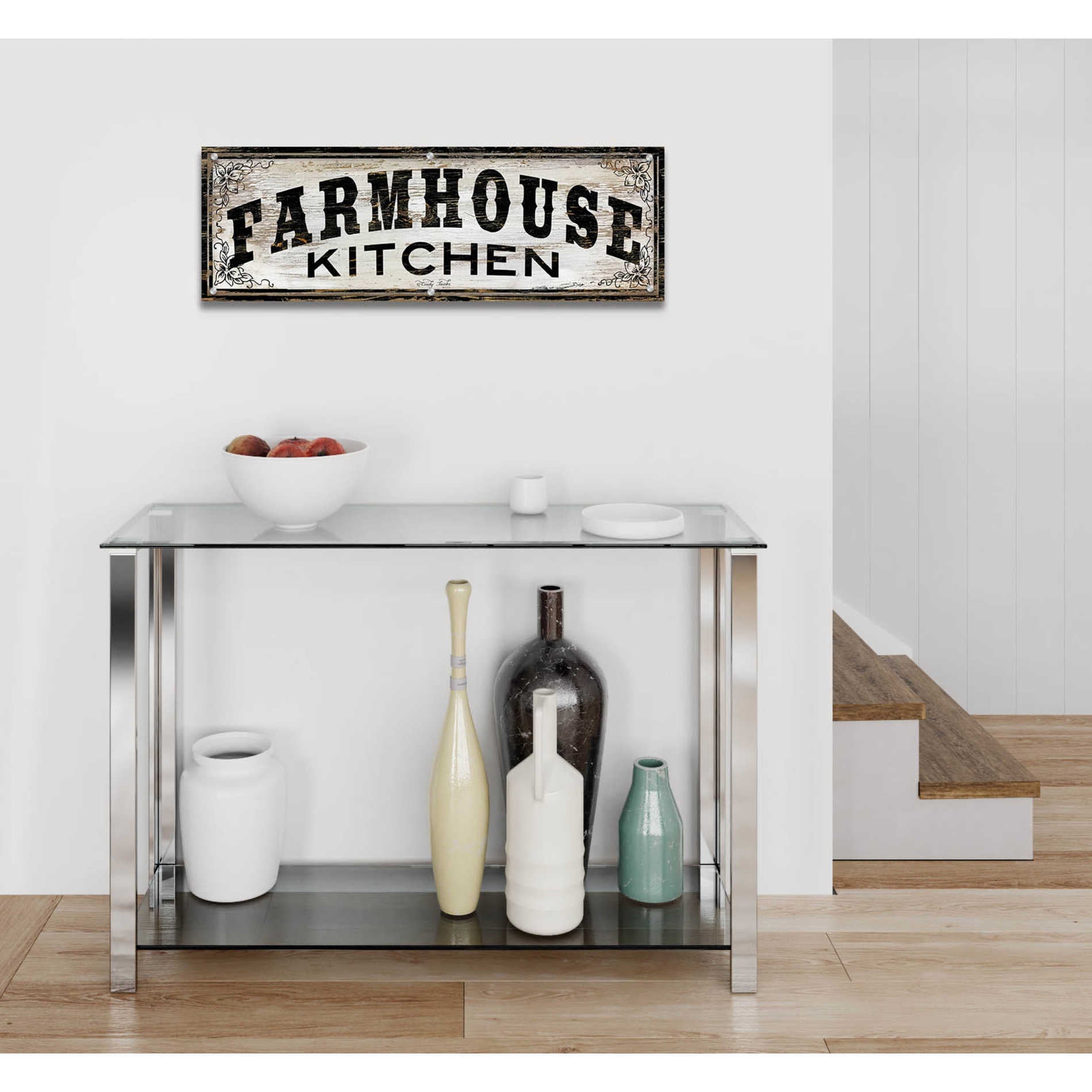 Epic Art 'Farmhouse Kitchen' by Cindy Jacobs, Acrylic Glass Wall Art,36x12