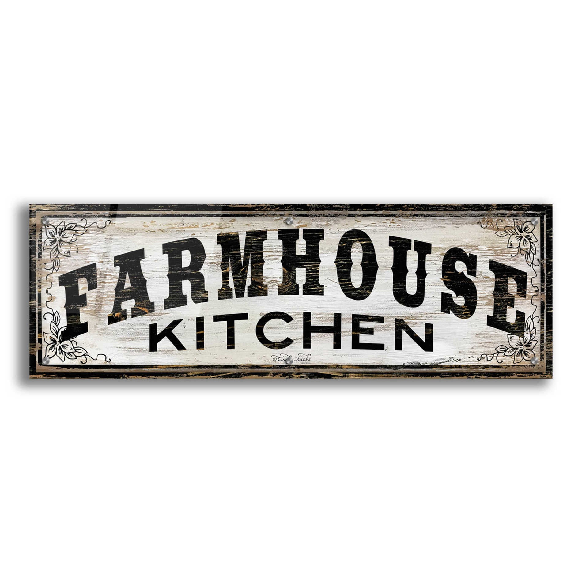 Epic Art 'Farmhouse Kitchen' by Cindy Jacobs, Acrylic Glass Wall Art,36x12