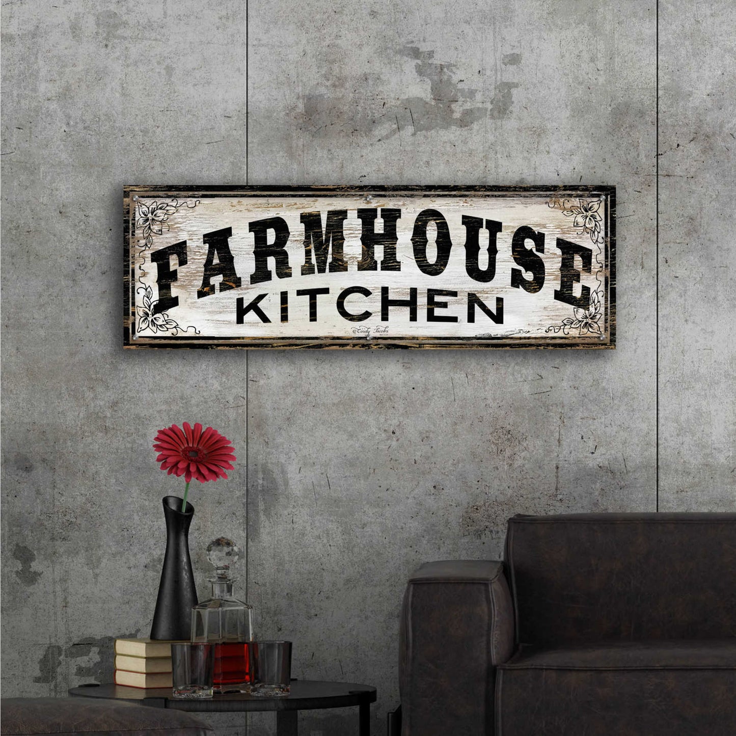 Epic Art 'Farmhouse Kitchen' by Cindy Jacobs, Acrylic Glass Wall Art,48x16