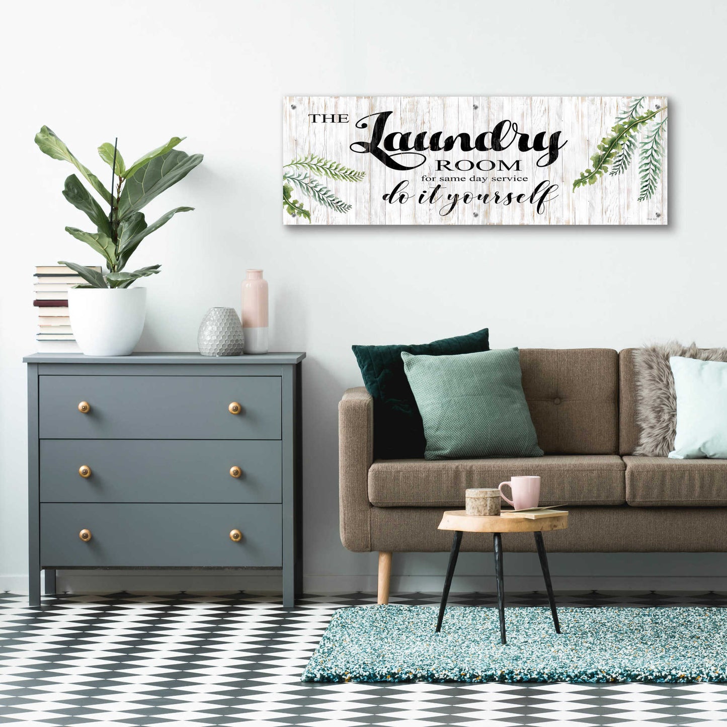 Epic Art 'The Laundry Room' by Cindy Jacobs, Acrylic Glass Wall Art,48x16