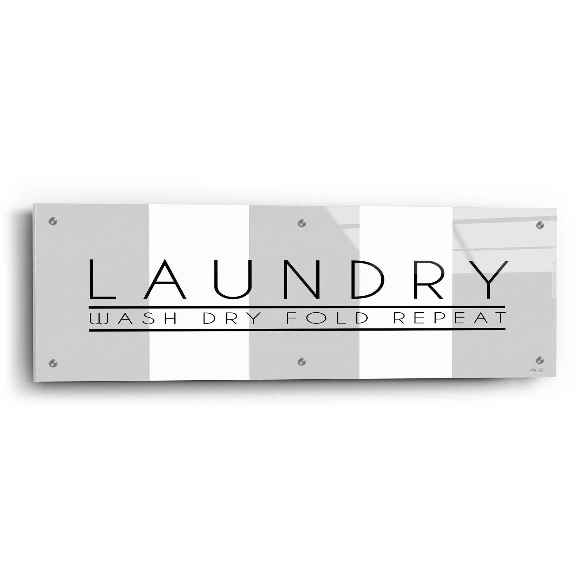 Epic Art 'Laundry - Wash, Dry, Fold, Repeat 1' by Cindy Jacobs, Acrylic Glass Wall Art,36x12