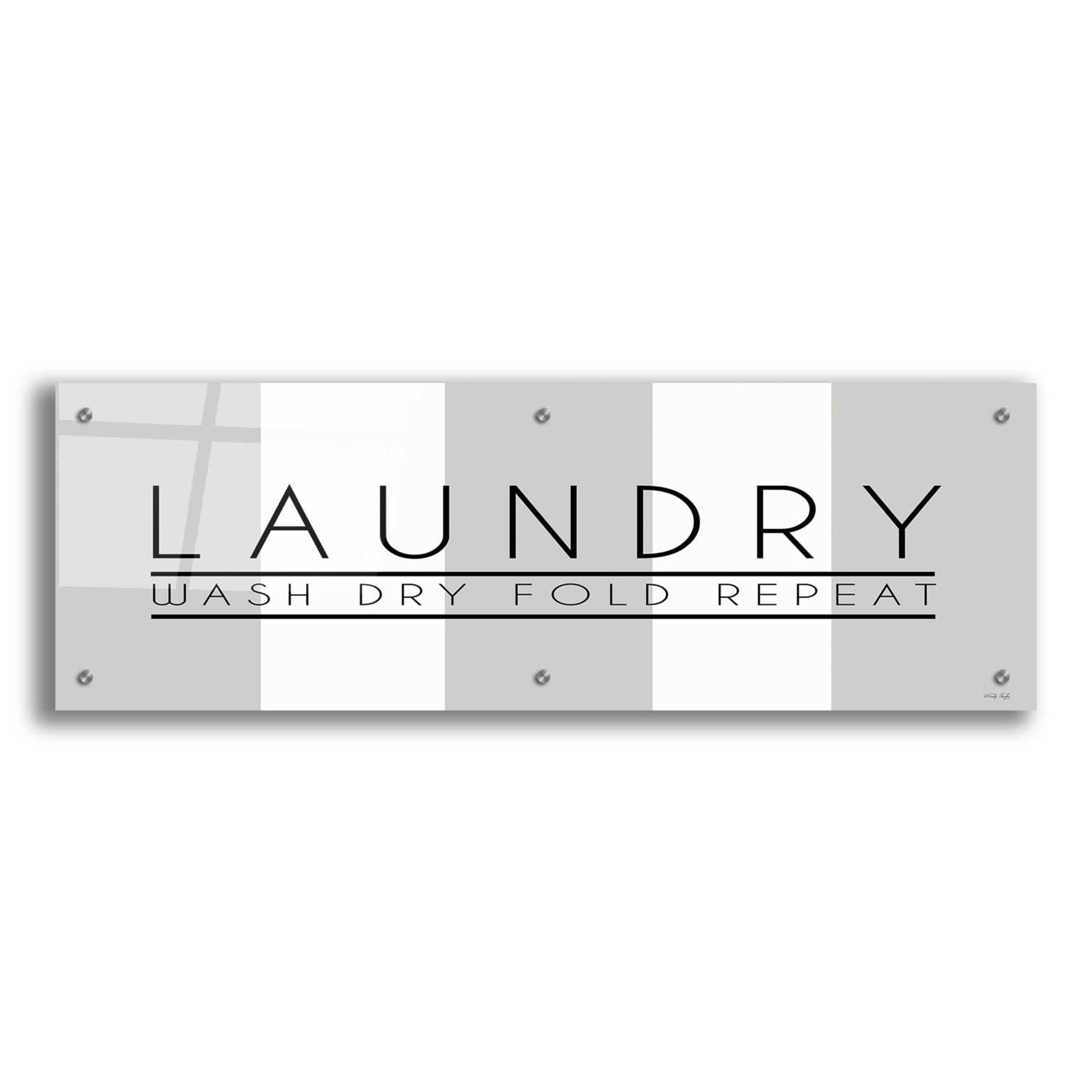 Epic Art 'Laundry - Wash, Dry, Fold, Repeat 1' by Cindy Jacobs, Acrylic Glass Wall Art,36x12