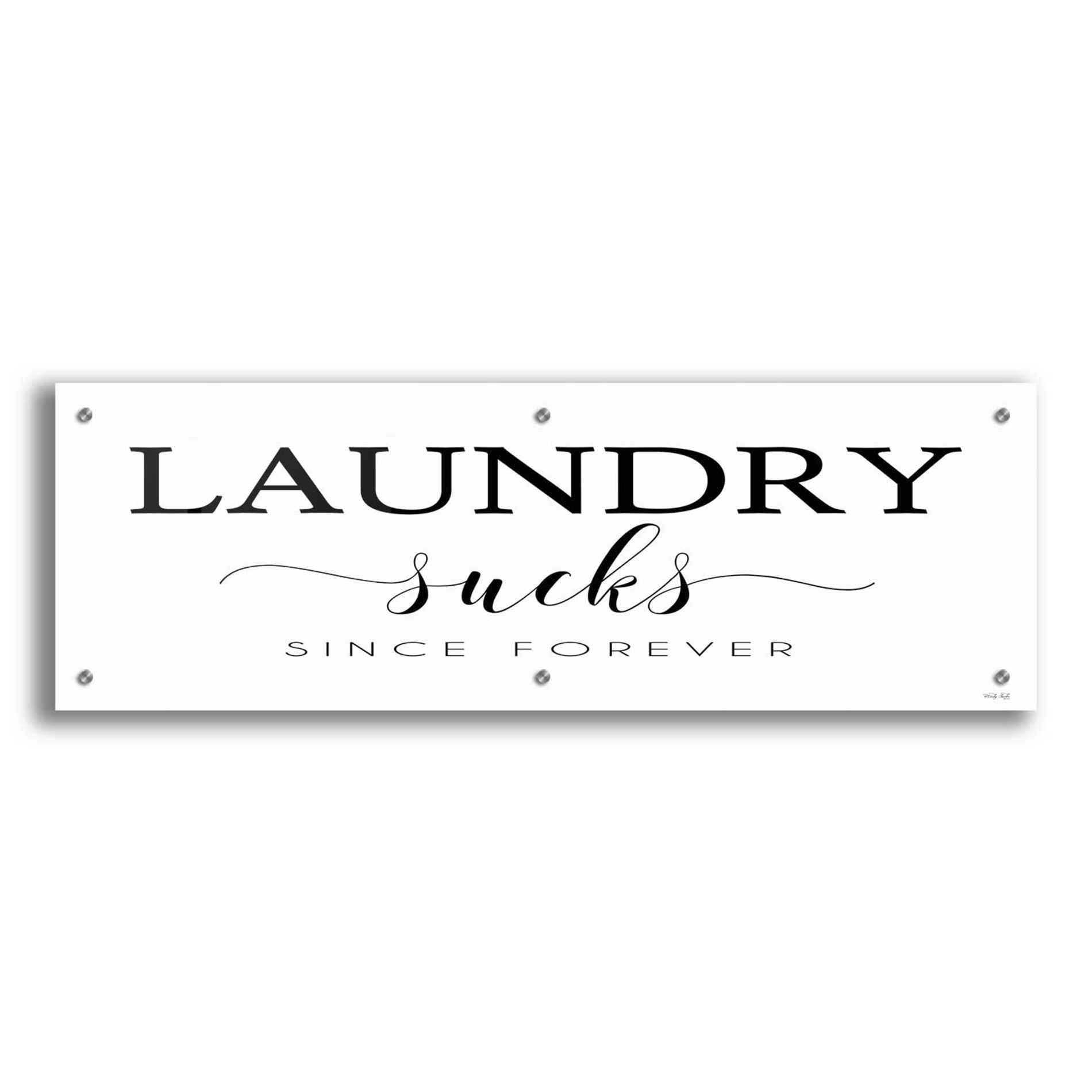 Epic Art 'Laundry Sucks' by Cindy Jacobs, Acrylic Glass Wall Art,36x12