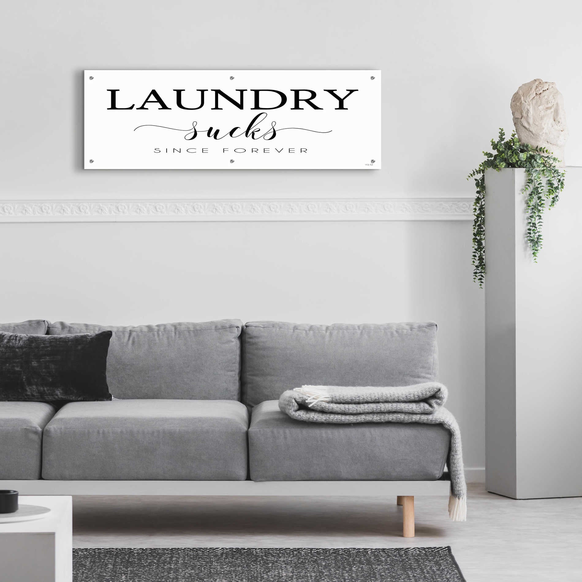 Epic Art 'Laundry Sucks' by Cindy Jacobs, Acrylic Glass Wall Art,48x16