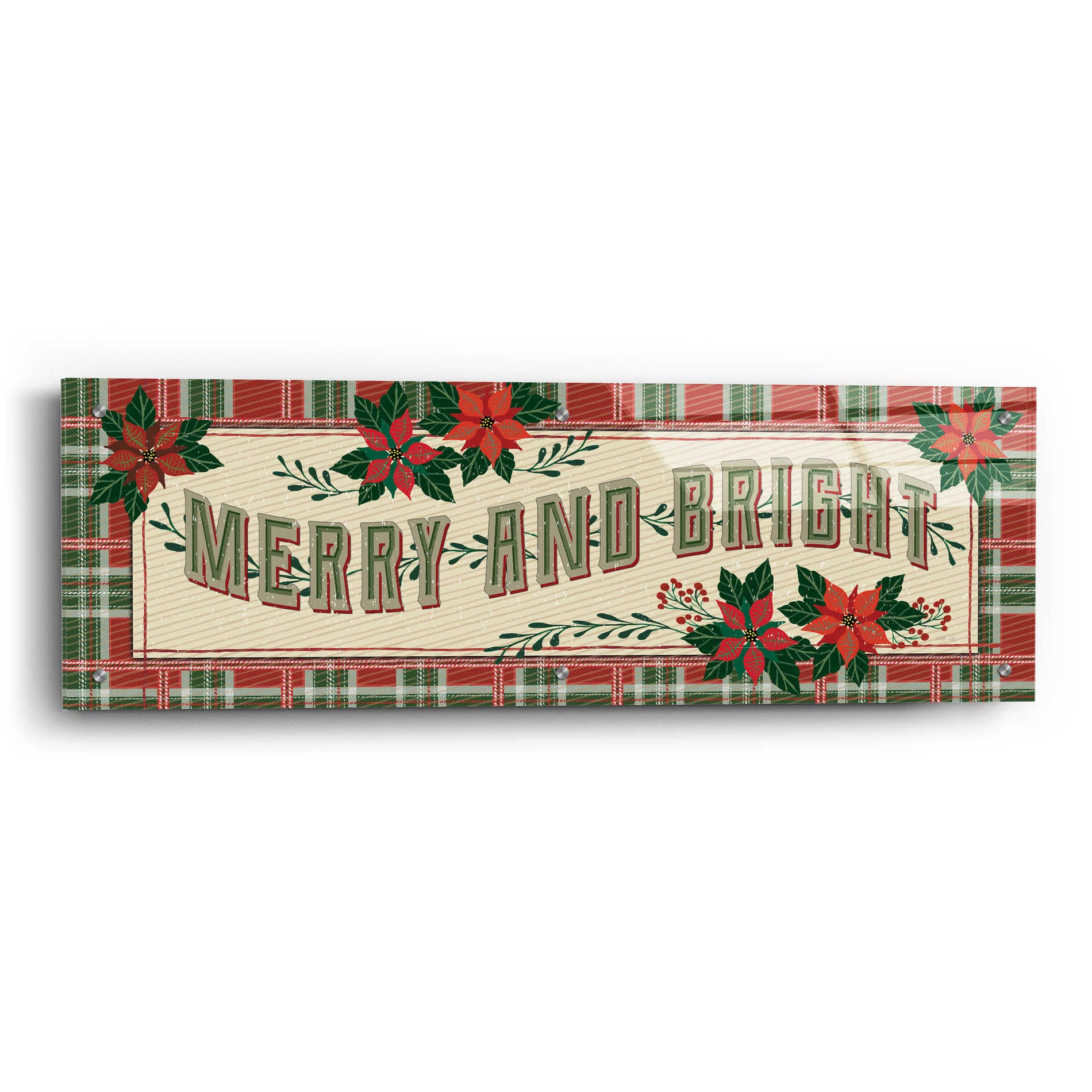 Epic Art 'Nostalgic Merry & Bright' by Cindy Jacobs, Acrylic Glass Wall Art,36x12