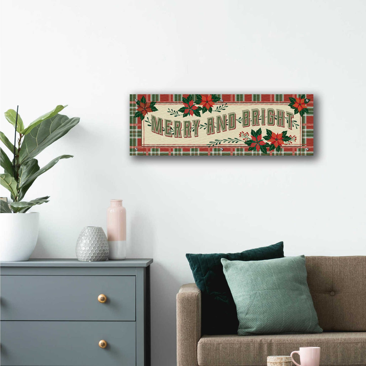 Epic Art 'Nostalgic Merry & Bright' by Cindy Jacobs, Acrylic Glass Wall Art,36x12