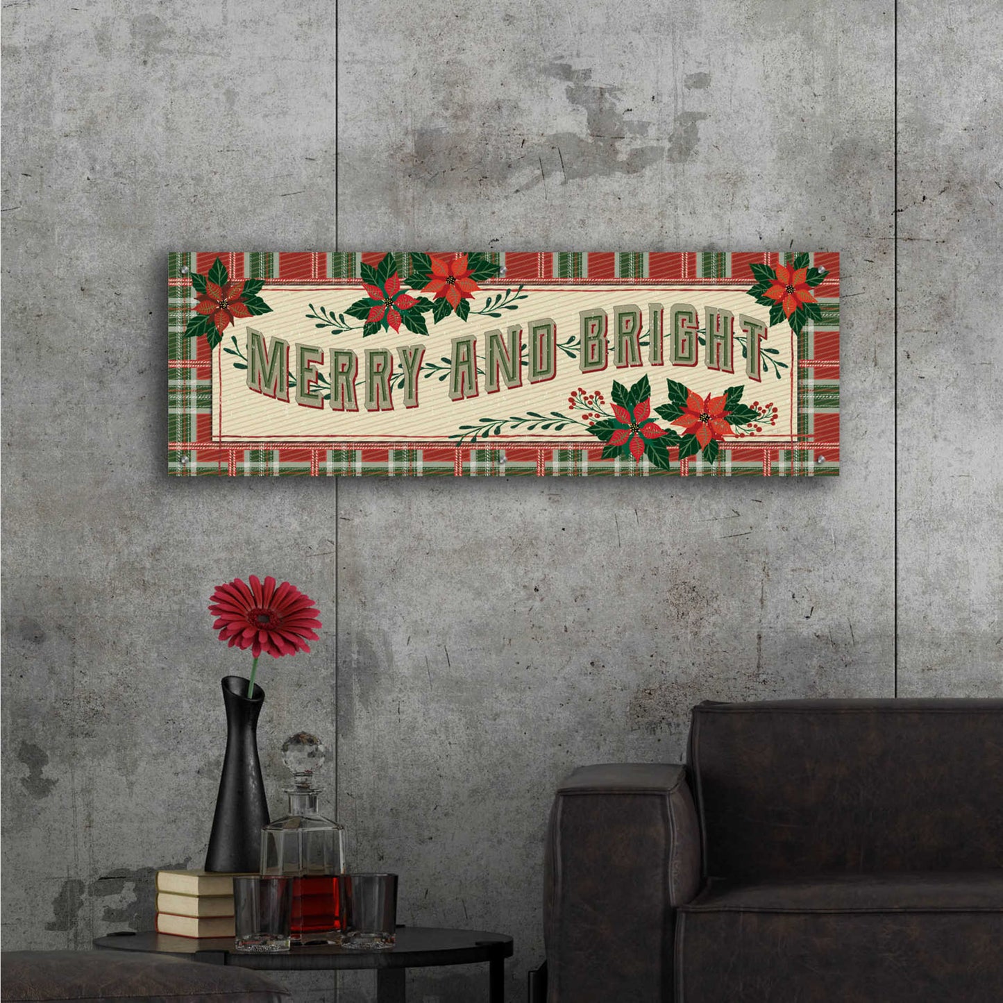 Epic Art 'Nostalgic Merry & Bright' by Cindy Jacobs, Acrylic Glass Wall Art,48x16