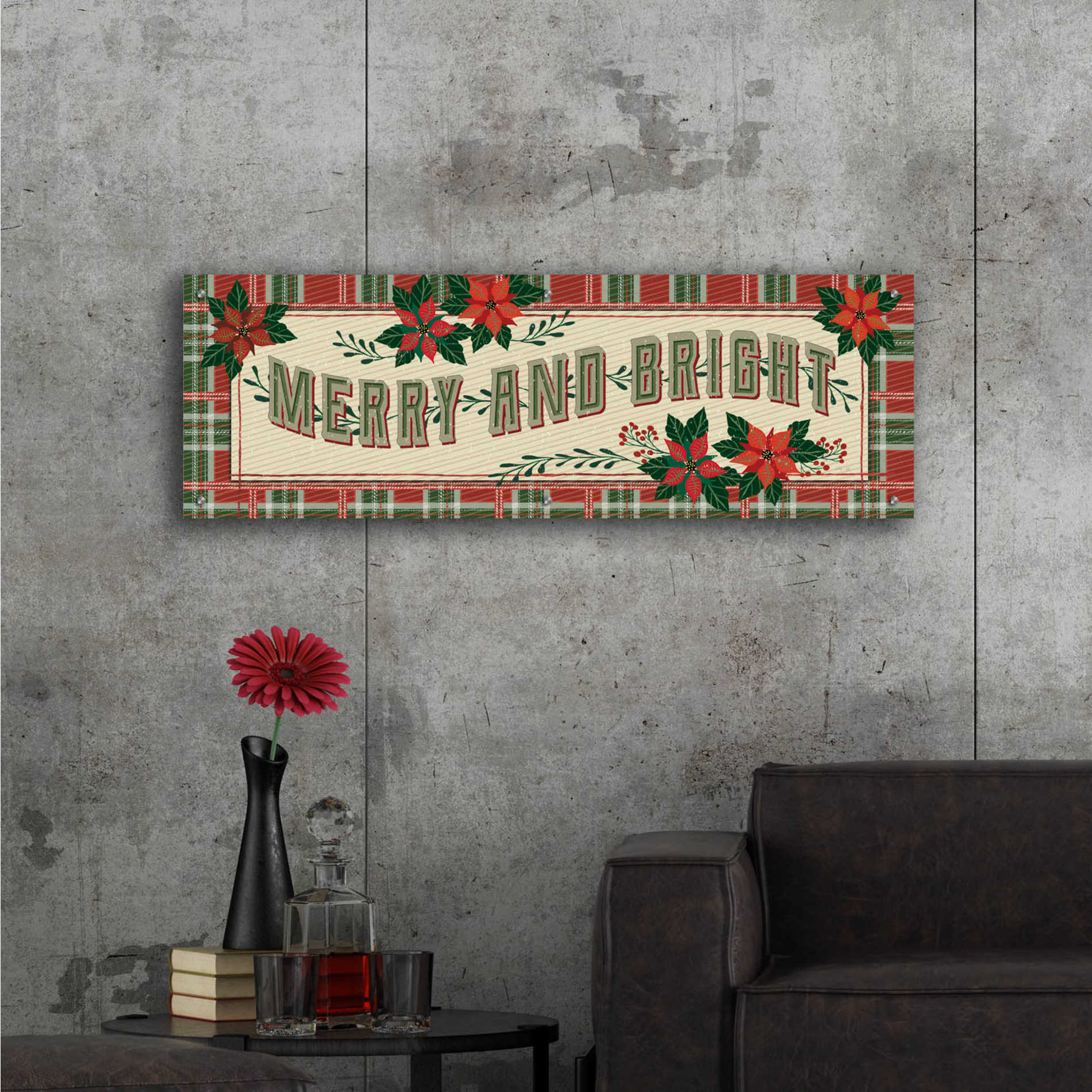 Epic Art 'Nostalgic Merry & Bright' by Cindy Jacobs, Acrylic Glass Wall Art,48x16