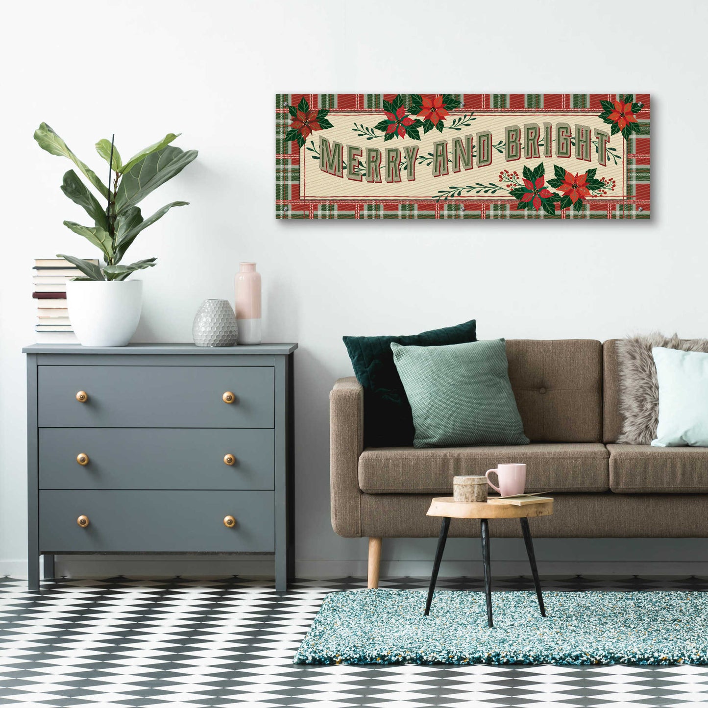 Epic Art 'Nostalgic Merry & Bright' by Cindy Jacobs, Acrylic Glass Wall Art,48x16