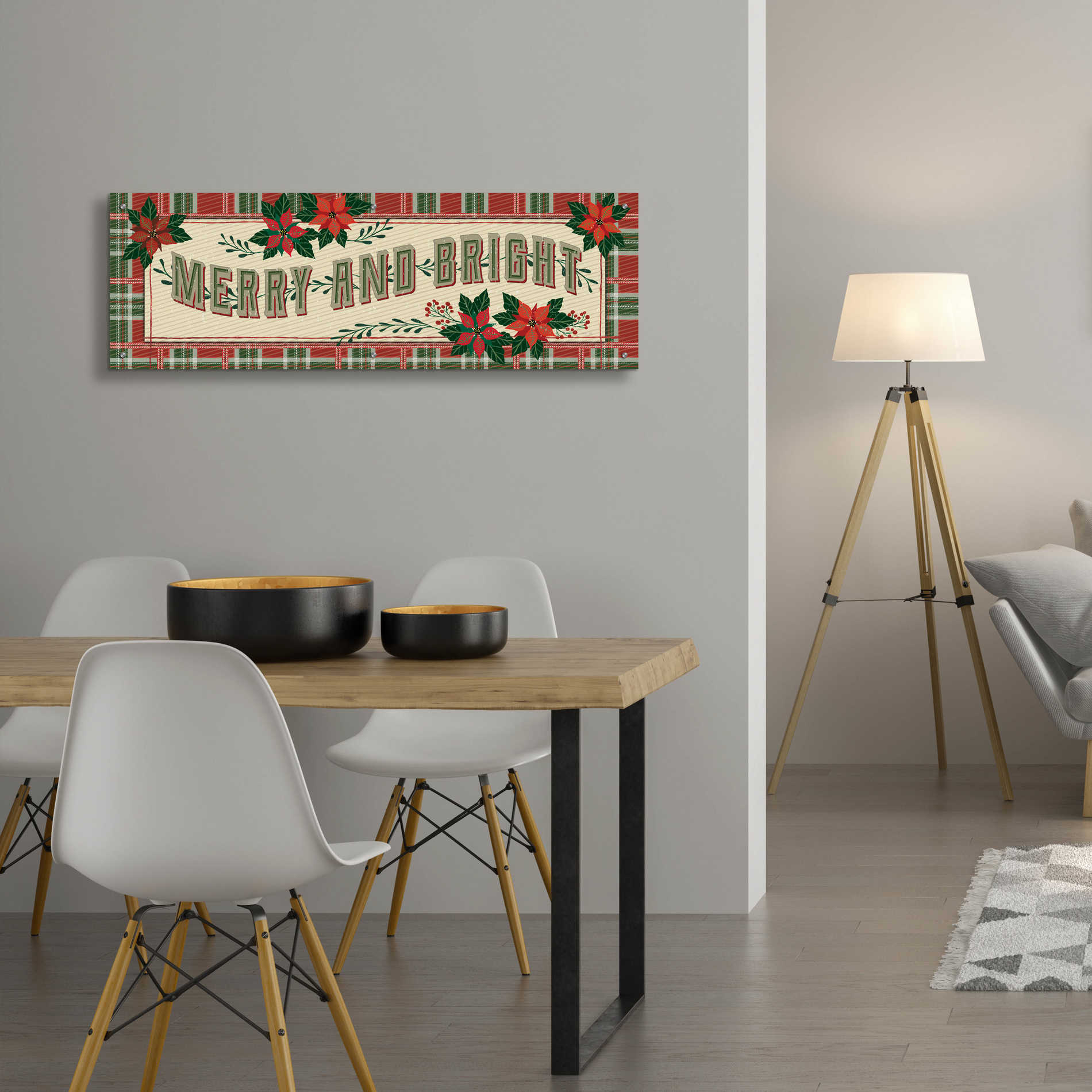 Epic Art 'Nostalgic Merry & Bright' by Cindy Jacobs, Acrylic Glass Wall Art,48x16