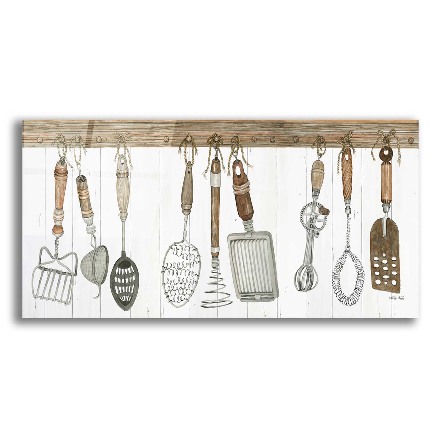 Epic Art 'Kitchen Tools' by Cindy Jacobs, Acrylic Glass Wall Art,24x12