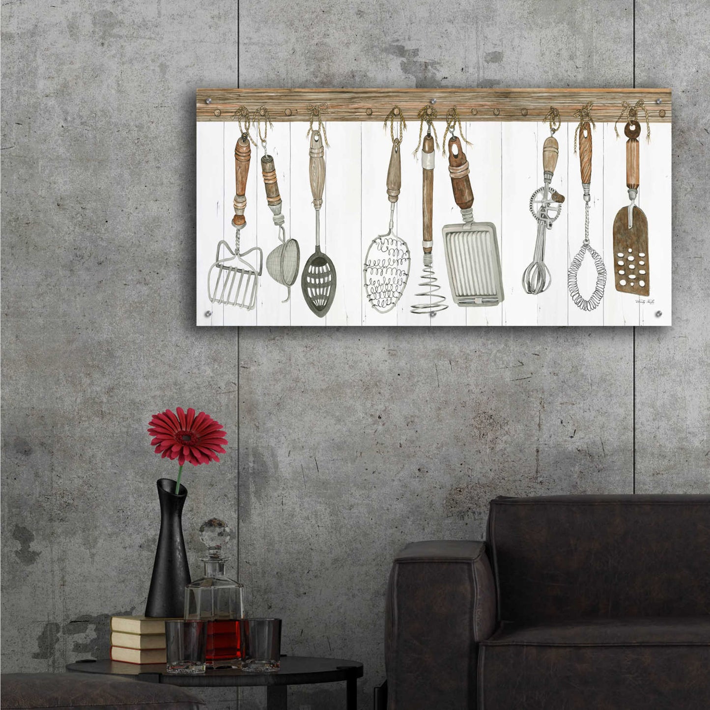 Epic Art 'Kitchen Tools' by Cindy Jacobs, Acrylic Glass Wall Art,48x24