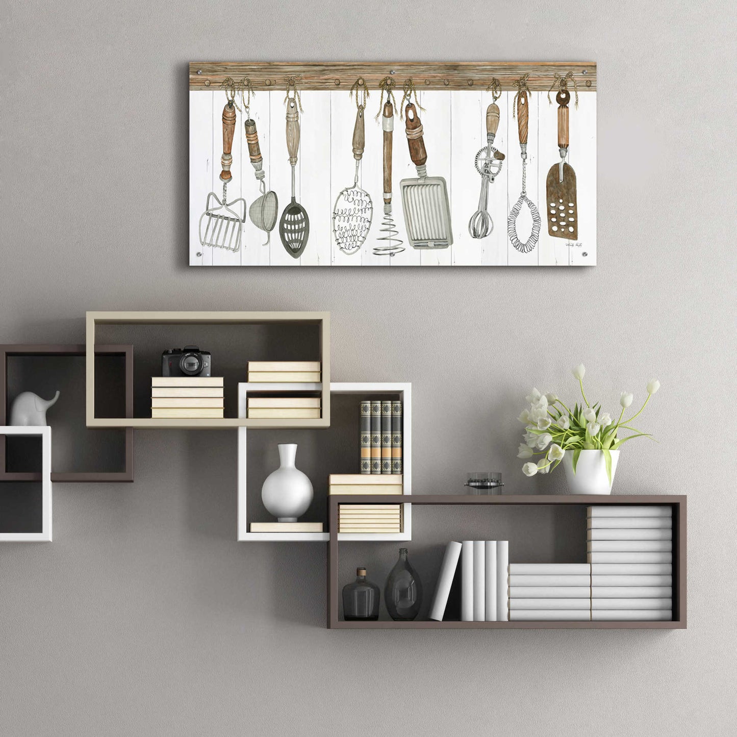 Epic Art 'Kitchen Tools' by Cindy Jacobs, Acrylic Glass Wall Art,48x24