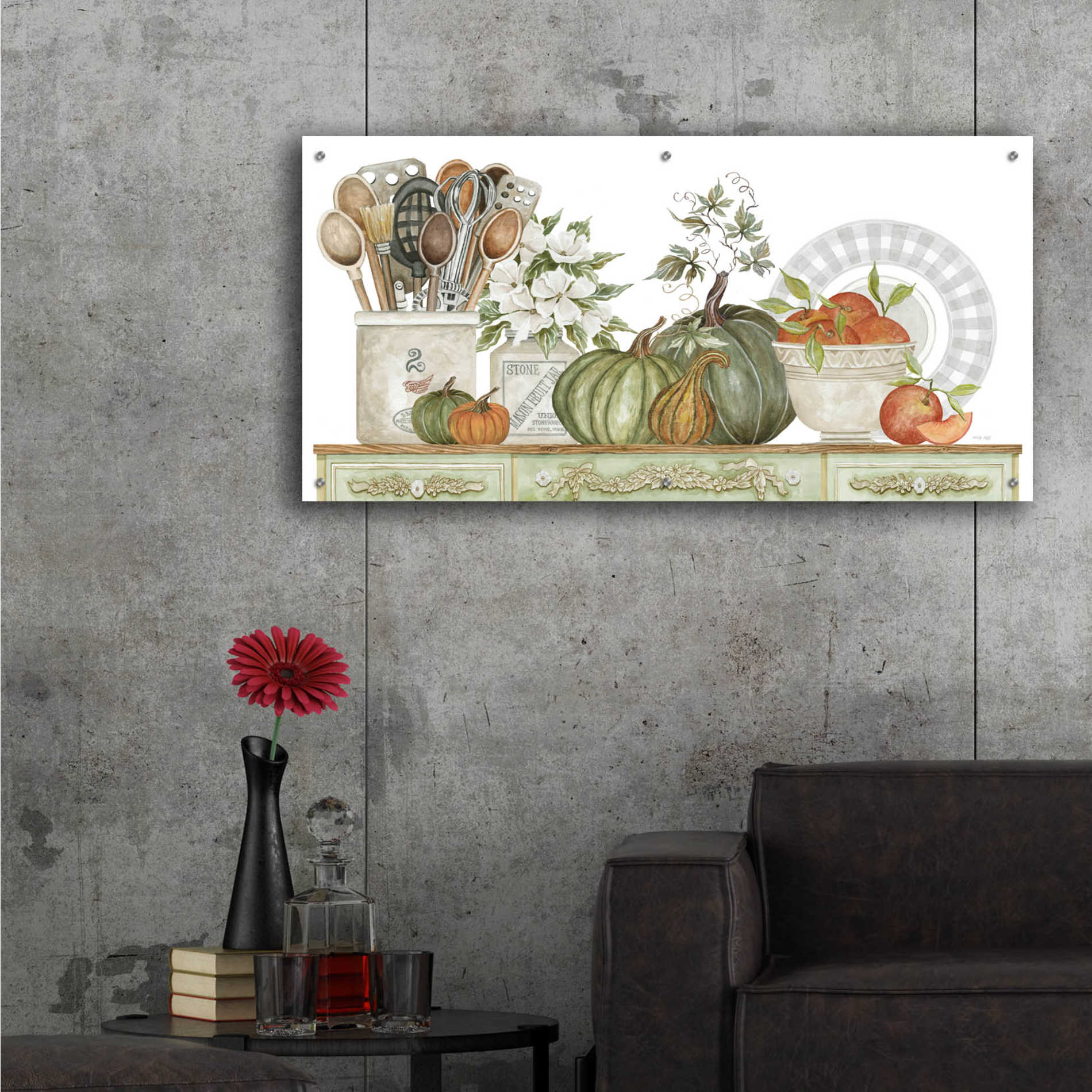 Epic Art 'Kitchen Splendor' by Cindy Jacobs, Acrylic Glass Wall Art,48x24