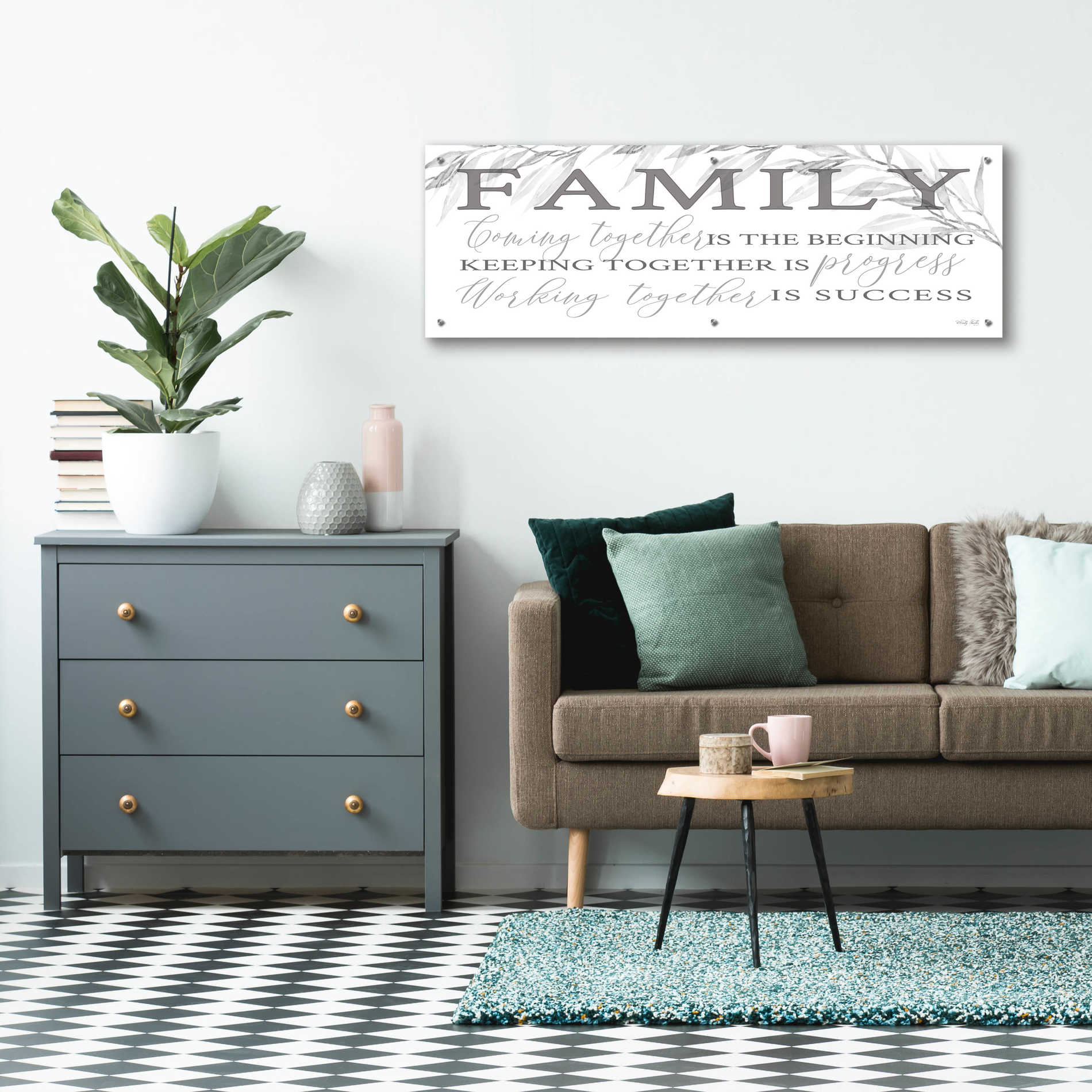 Epic Art 'Family Coming Together' by Cindy Jacobs, Acrylic Glass Wall Art,48x16