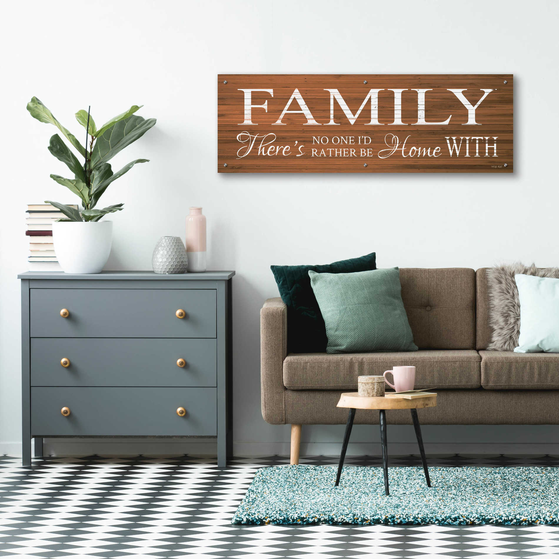 Epic Art 'Family Sign' by Cindy Jacobs, Acrylic Glass Wall Art,48x16