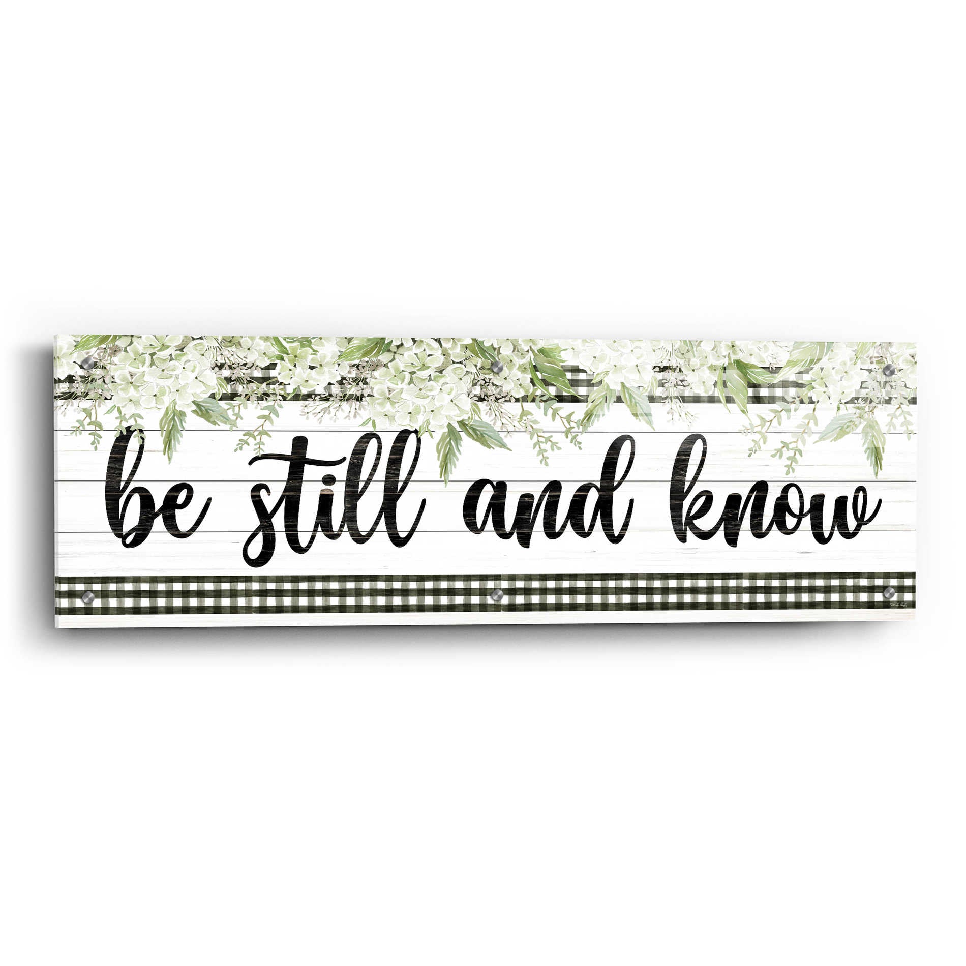 Epic Art 'Be Still & Know' by Cindy Jacobs, Acrylic Glass Wall Art,36x12