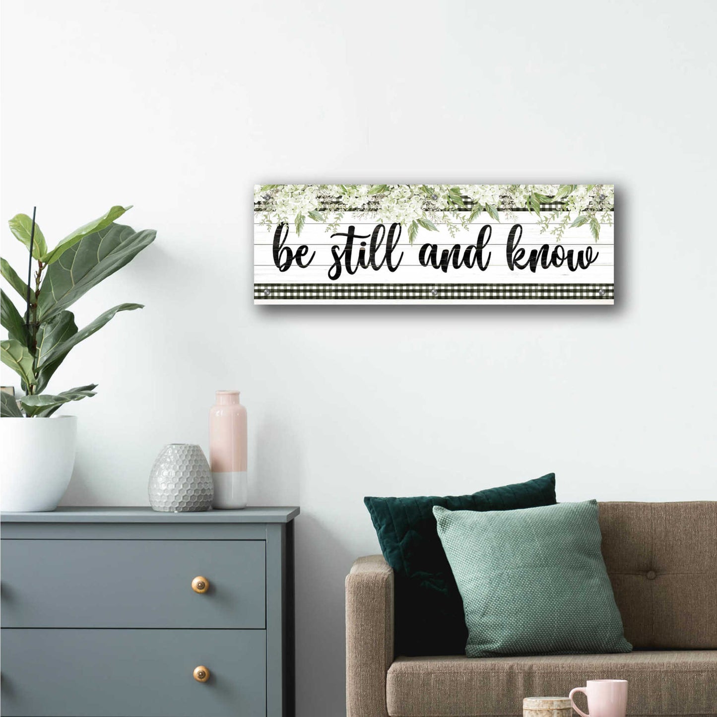 Epic Art 'Be Still & Know' by Cindy Jacobs, Acrylic Glass Wall Art,36x12