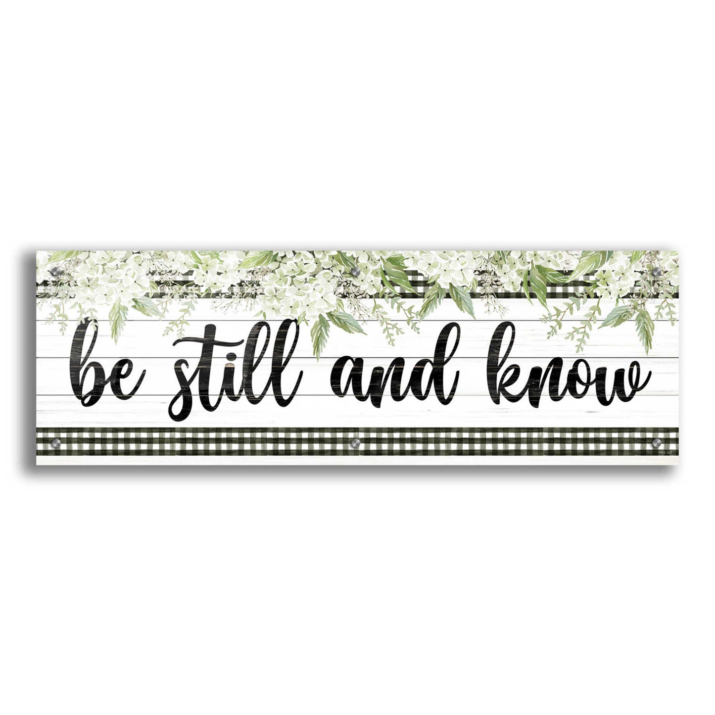 Epic Art 'Be Still & Know' by Cindy Jacobs, Acrylic Glass Wall Art,36x12