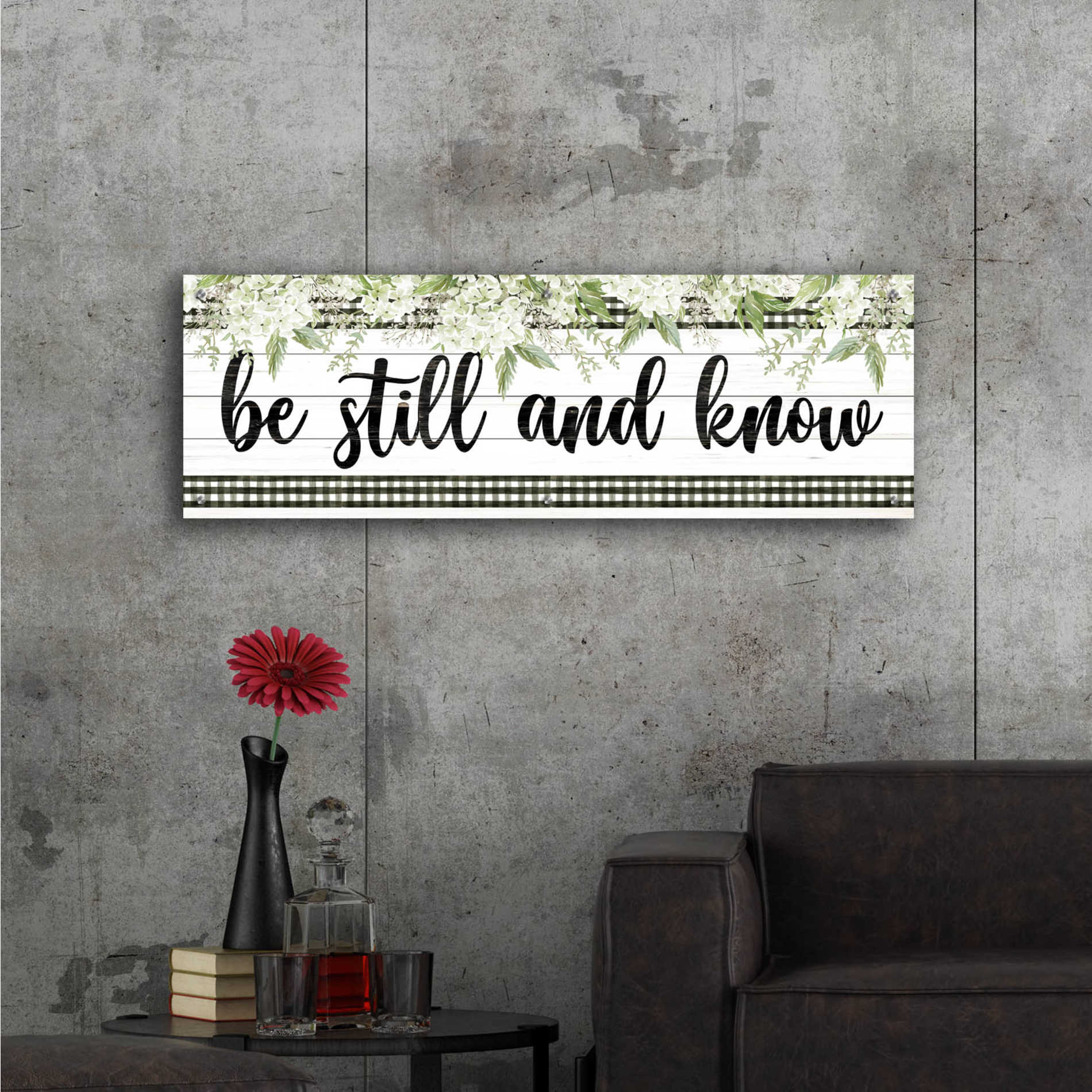 Epic Art 'Be Still & Know' by Cindy Jacobs, Acrylic Glass Wall Art,48x16