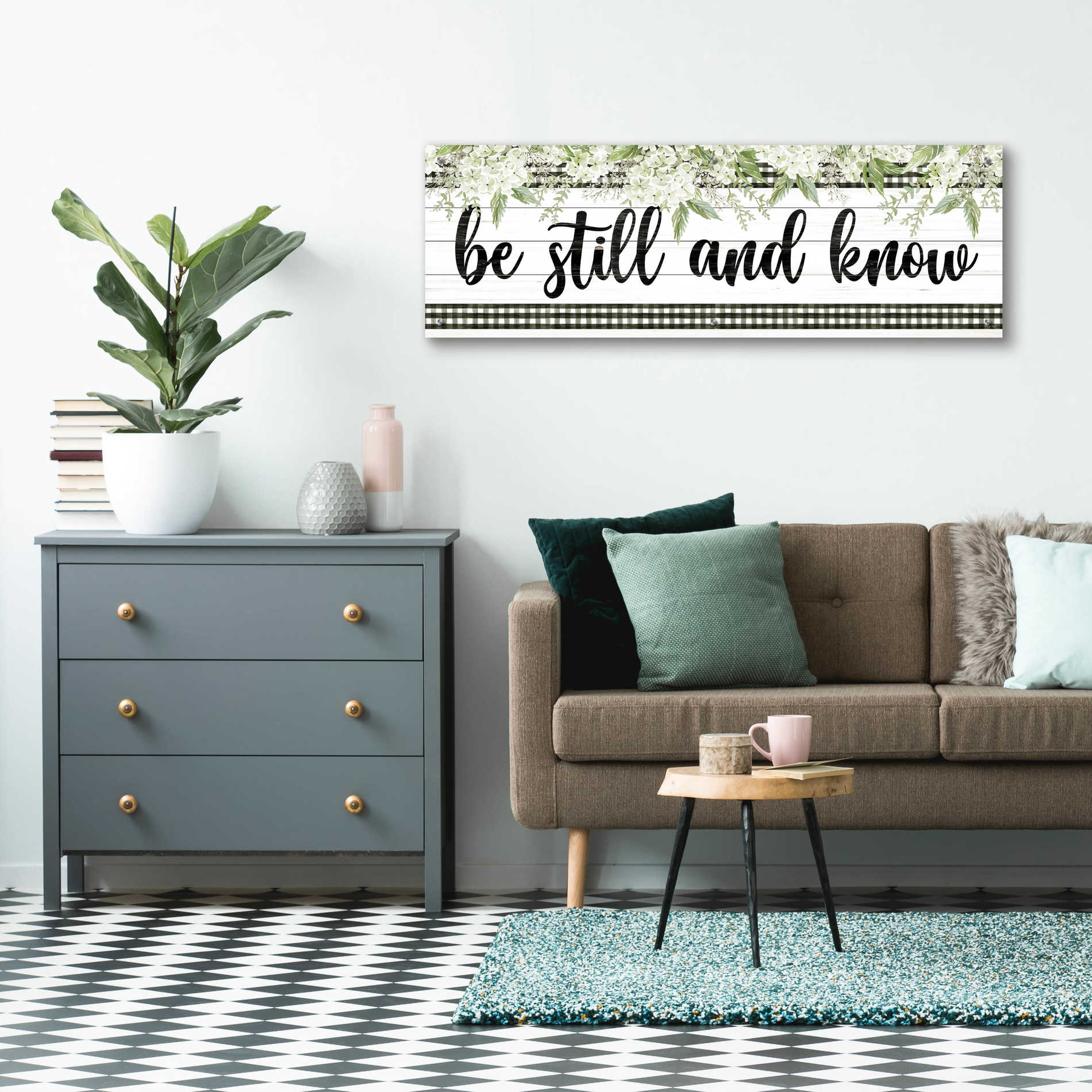 Epic Art 'Be Still & Know' by Cindy Jacobs, Acrylic Glass Wall Art,48x16