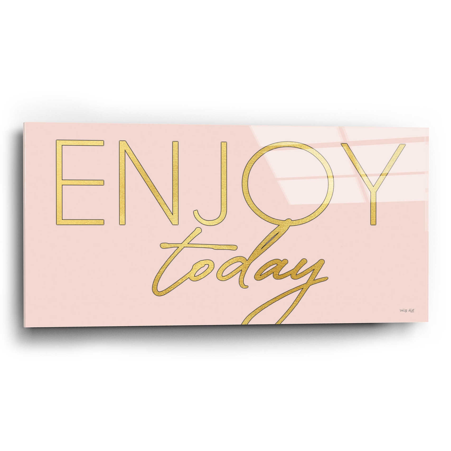 Epic Art 'Enjoy Today' by Cindy Jacobs, Acrylic Glass Wall Art,24x12