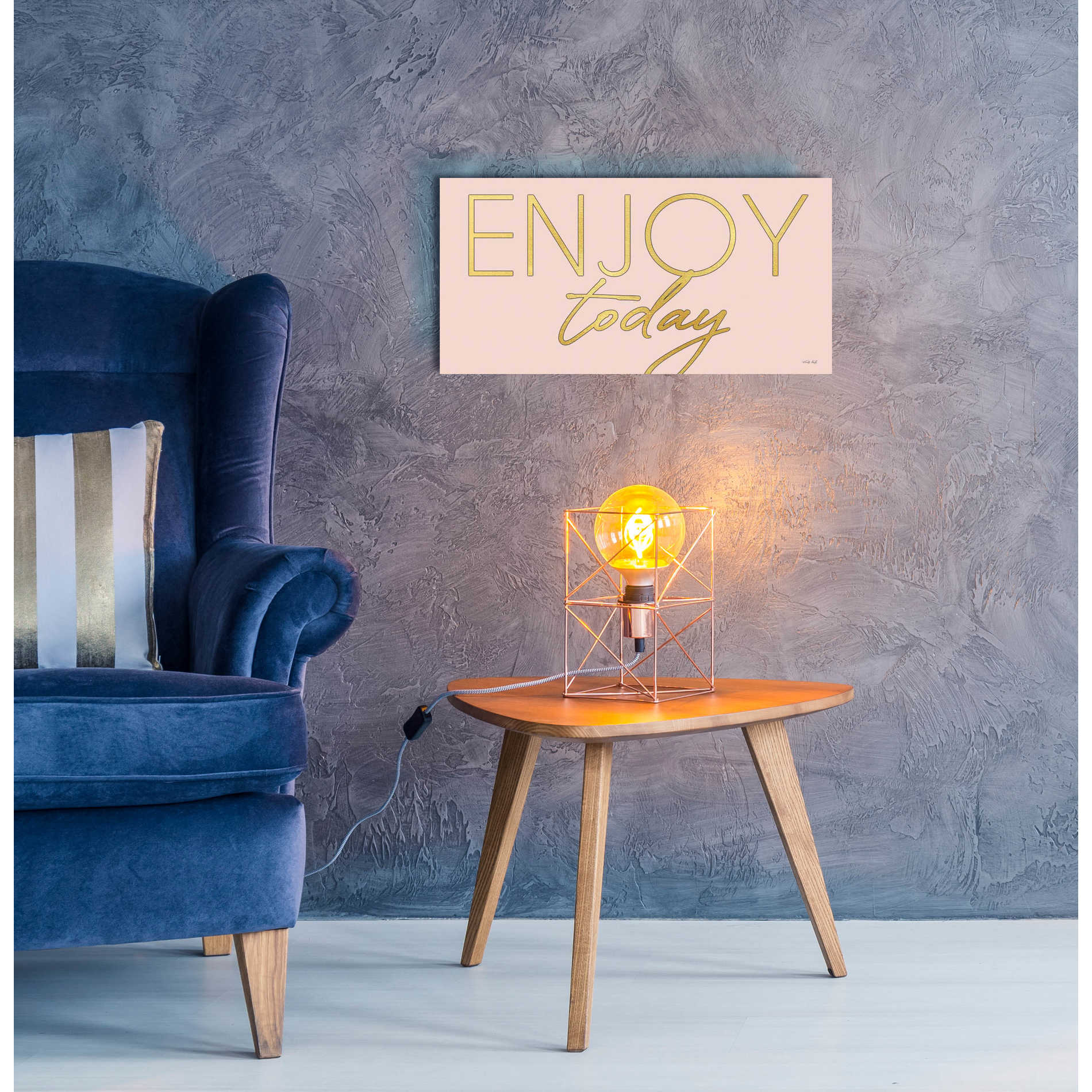 Epic Art 'Enjoy Today' by Cindy Jacobs, Acrylic Glass Wall Art,24x12