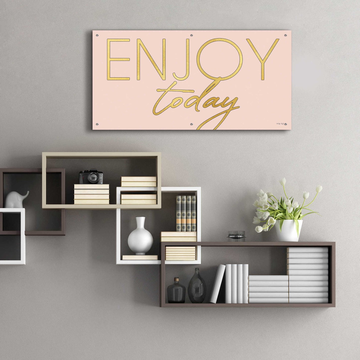 Epic Art 'Enjoy Today' by Cindy Jacobs, Acrylic Glass Wall Art,48x24