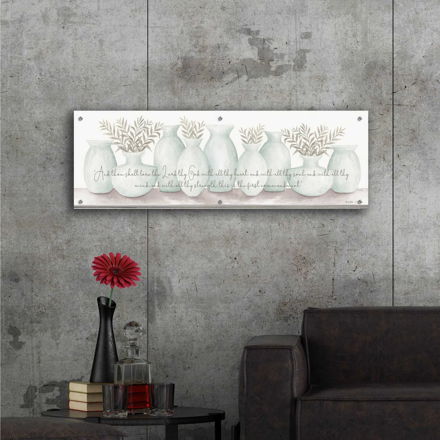 Epic Art 'Love the Lord Your God' by Cindy Jacobs, Acrylic Glass Wall Art,48x16