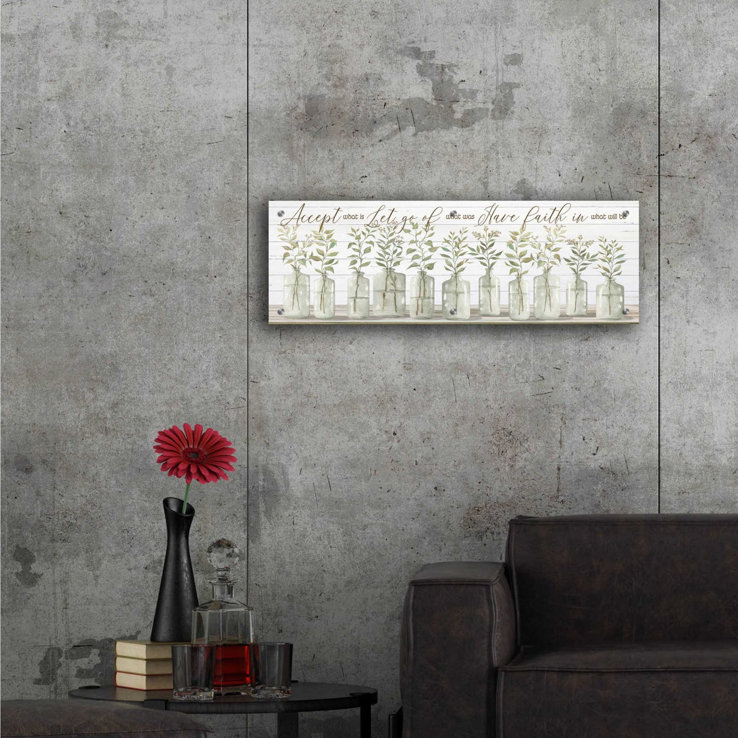 Epic Art 'Accept What Is' by Cindy Jacobs, Acrylic Glass Wall Art,36x12