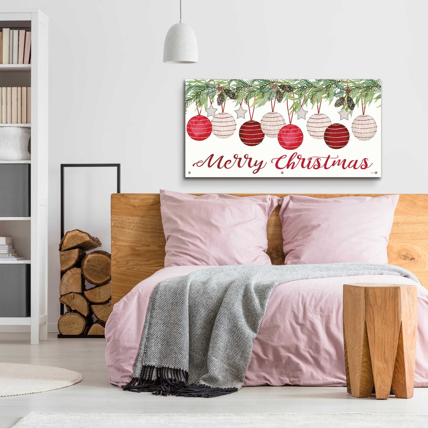 Epic Art 'Merry Christmas Ornaments' by Cindy Jacobs, Acrylic Glass Wall Art,48x24