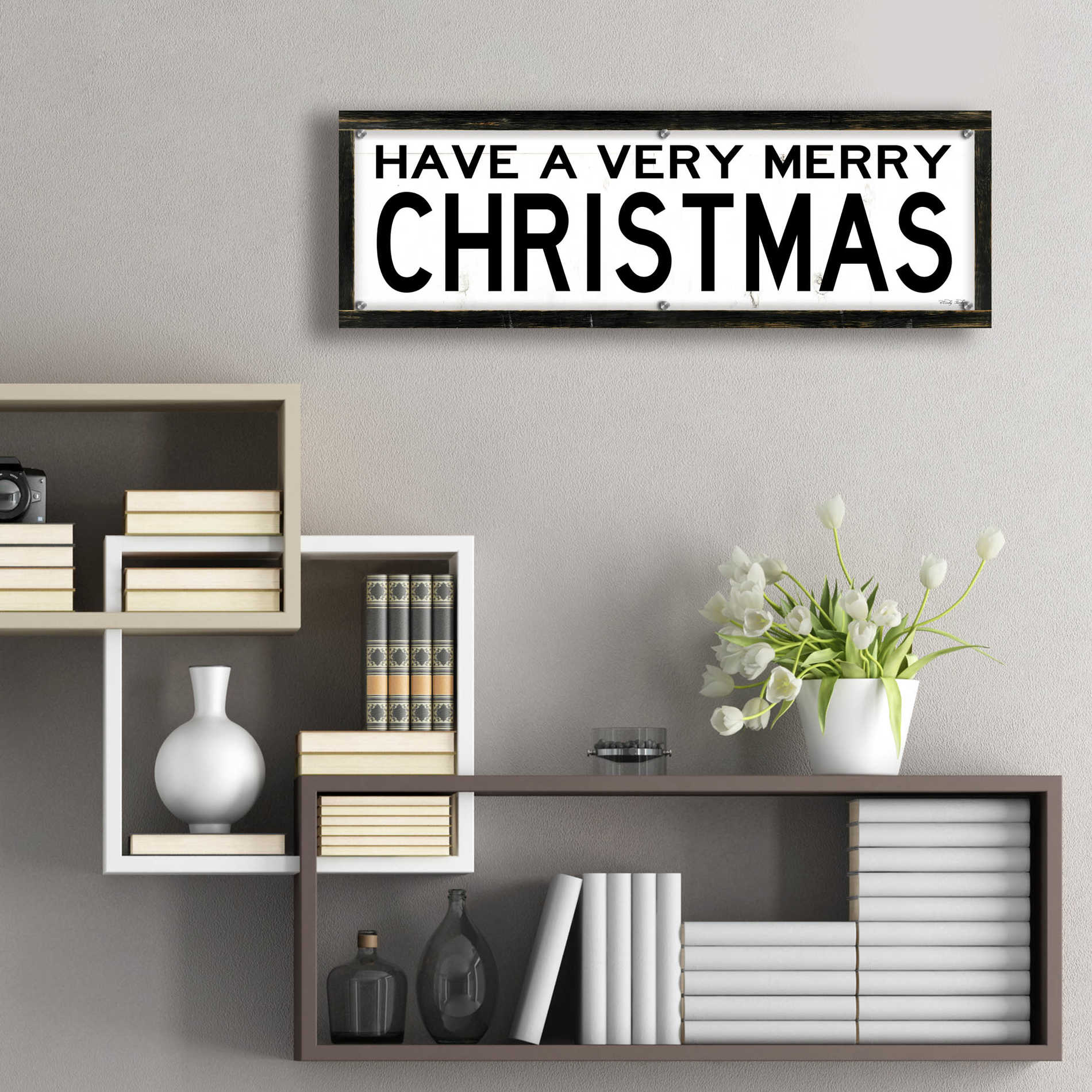 Epic Art 'Have a Very Merry Christmas' by Cindy Jacobs, Acrylic Glass Wall Art,36x12