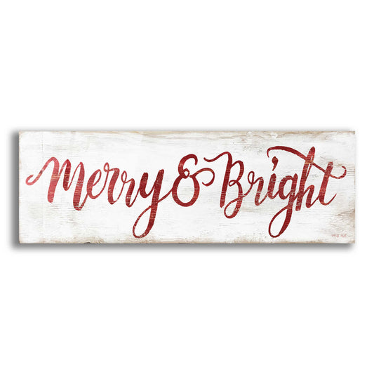 Epic Art 'Merry & Bright Cursive' by Cindy Jacobs, Acrylic Glass Wall Art,3:1