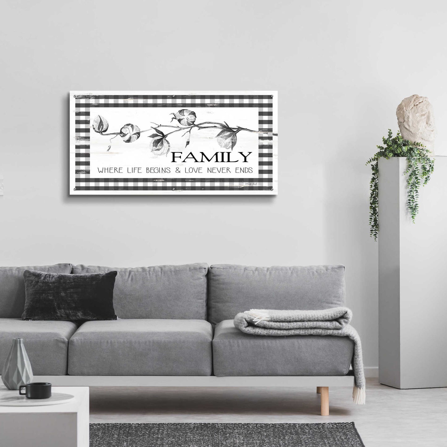 Epic Art 'Family Plaid' by Cindy Jacobs, Acrylic Glass Wall Art,48x24