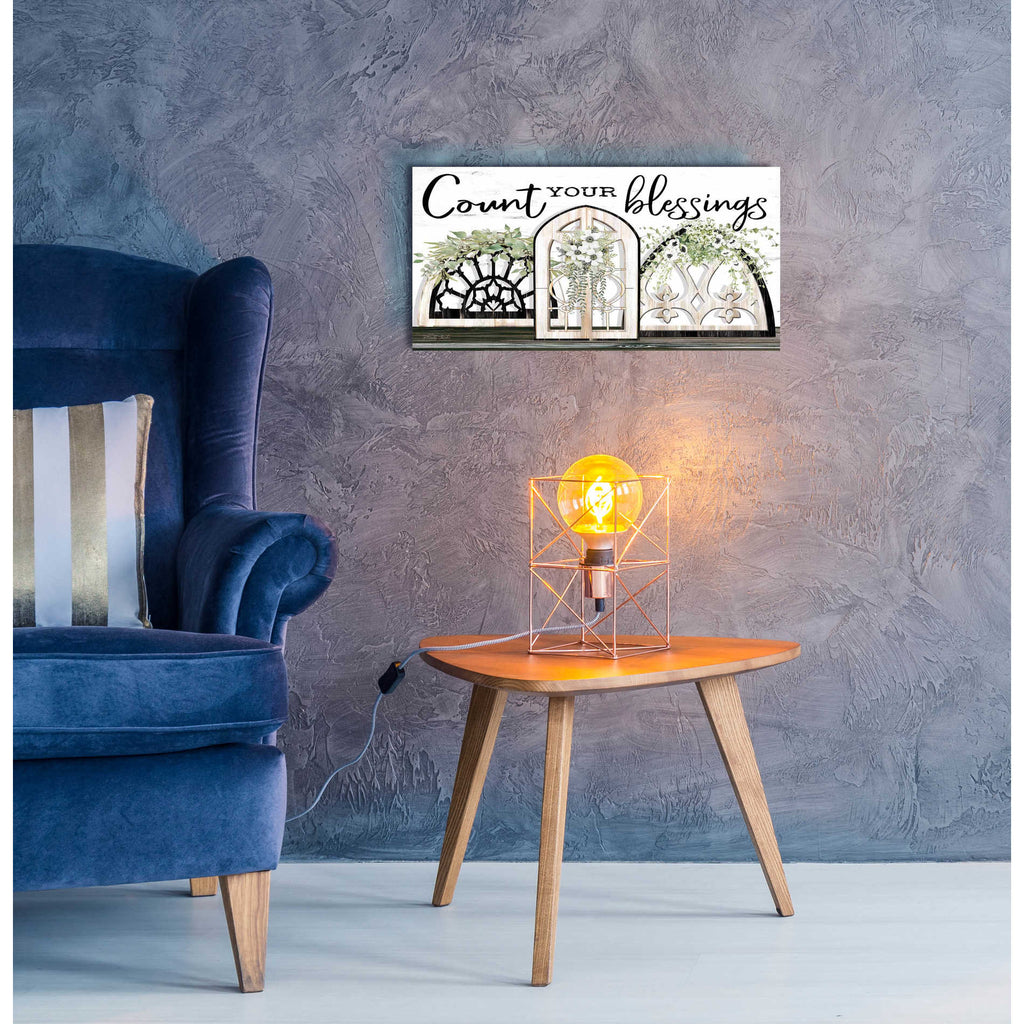 Epic Art 'Count Your Blessings' by Cindy Jacobs, Acrylic Glass Wall Art,24x12