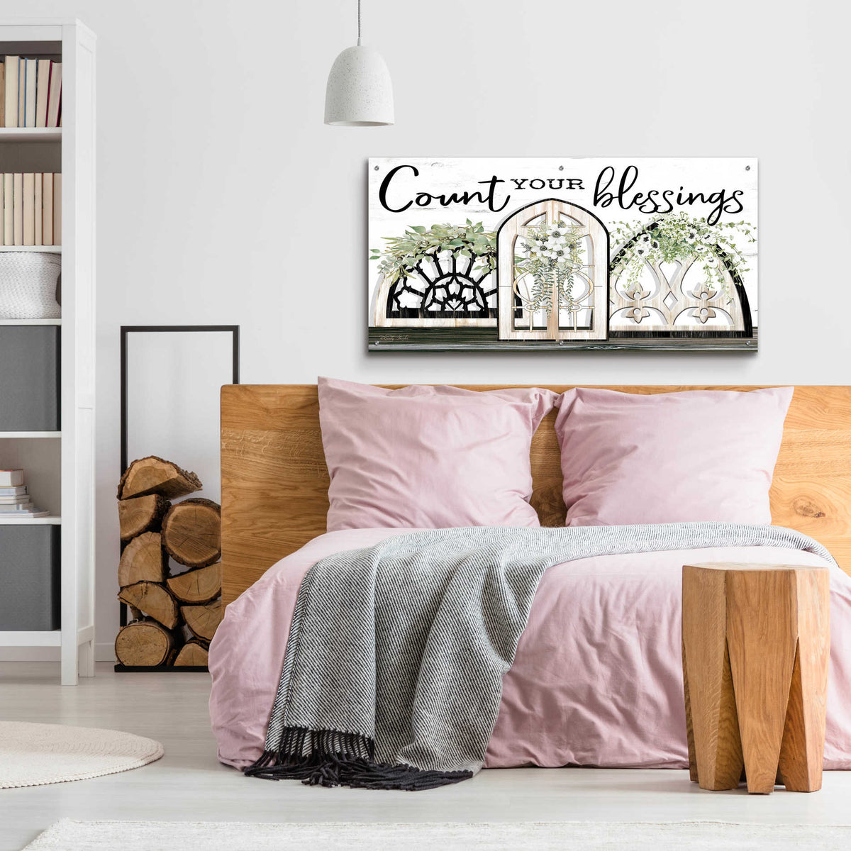 Epic Art 'Count Your Blessings' by Cindy Jacobs, Acrylic Glass Wall Art,48x24