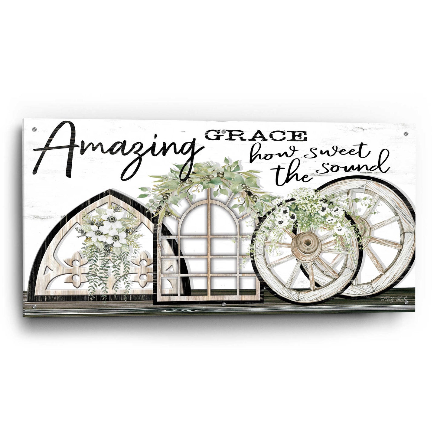 Epic Art 'Amazing Grace' by Cindy Jacobs, Acrylic Glass Wall Art,48x24