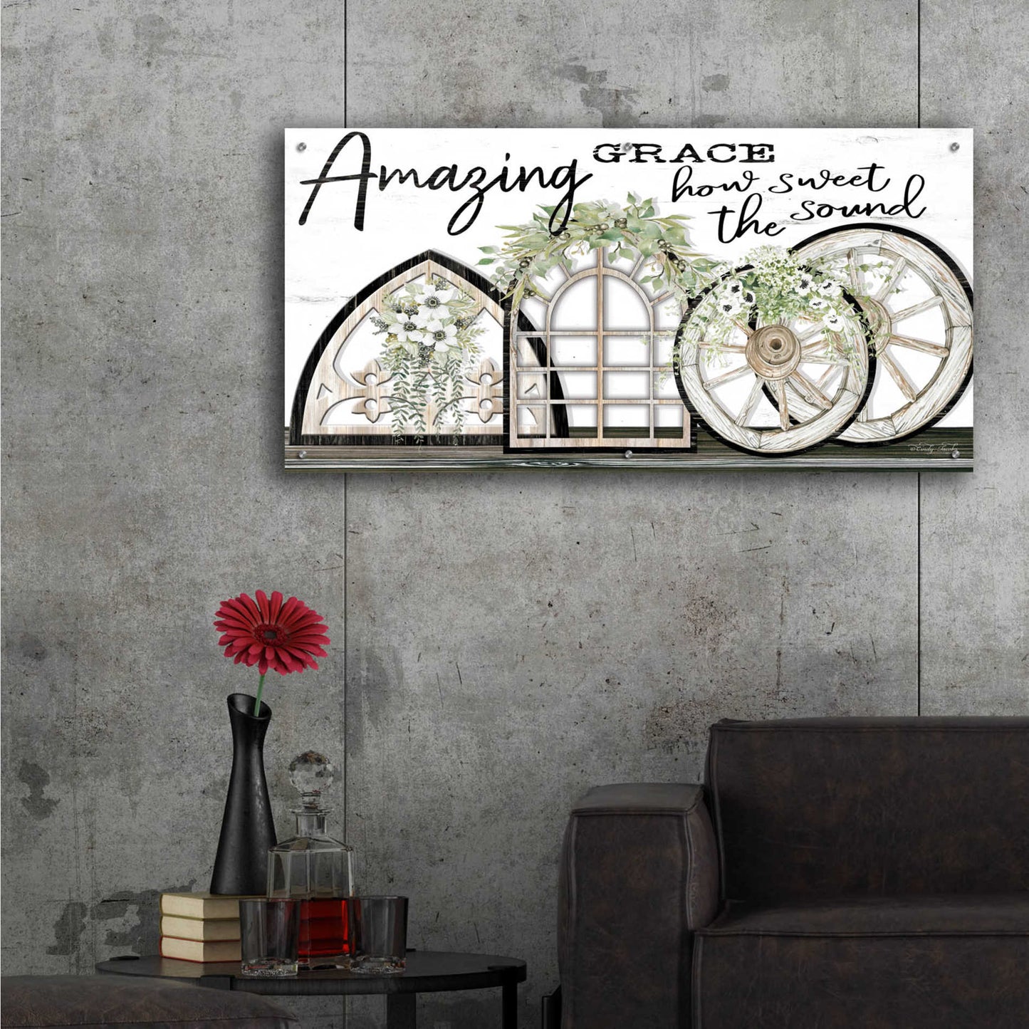 Epic Art 'Amazing Grace' by Cindy Jacobs, Acrylic Glass Wall Art,48x24